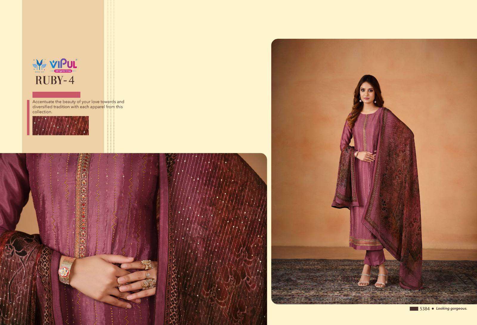 Vipul Ruby Vol 4 Fancy Straight Designs Festive Wear Dress Catalog Exporter view 12