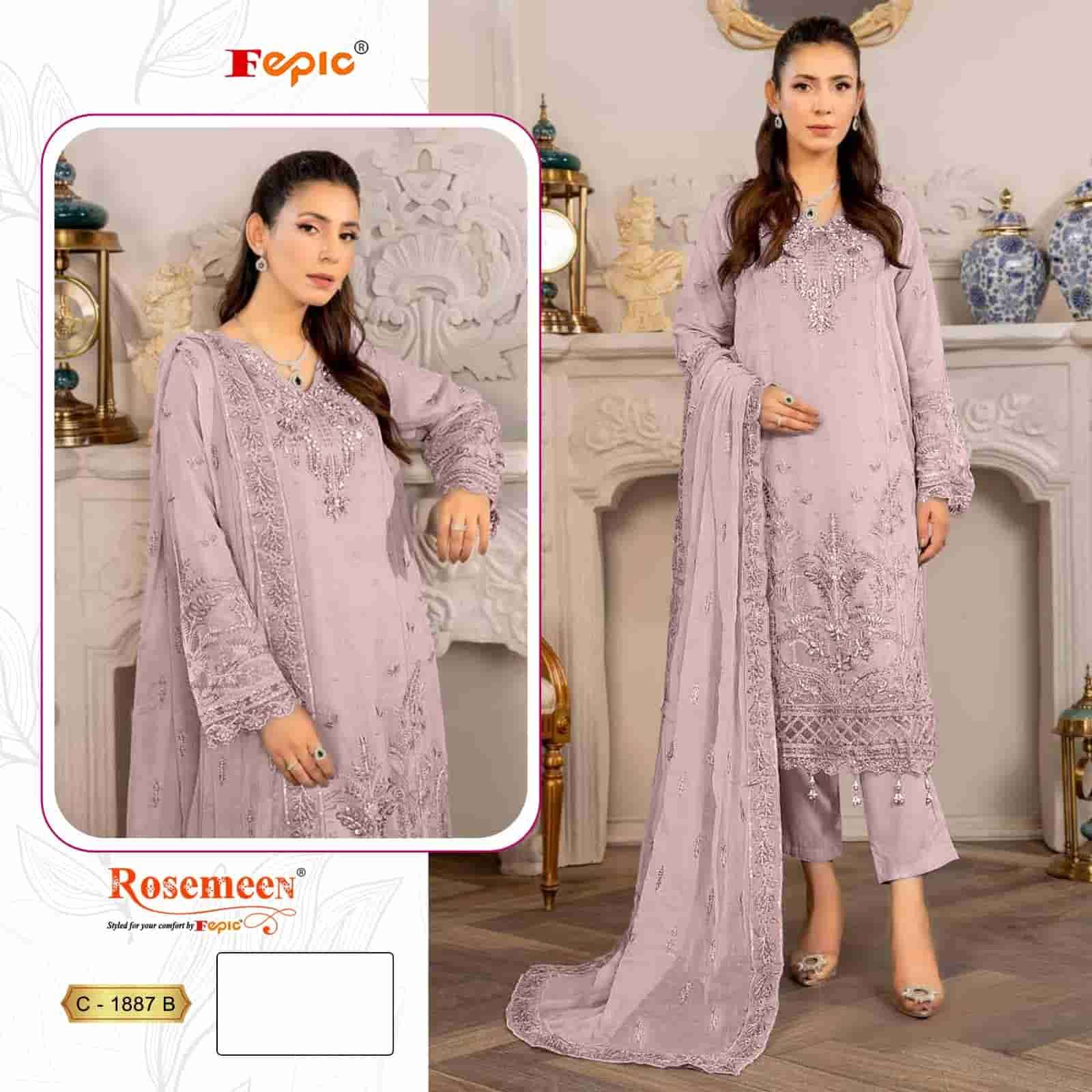 Fepic C 1887 B Embroidered Style Designer Pakistani Organza Suit Ensemble