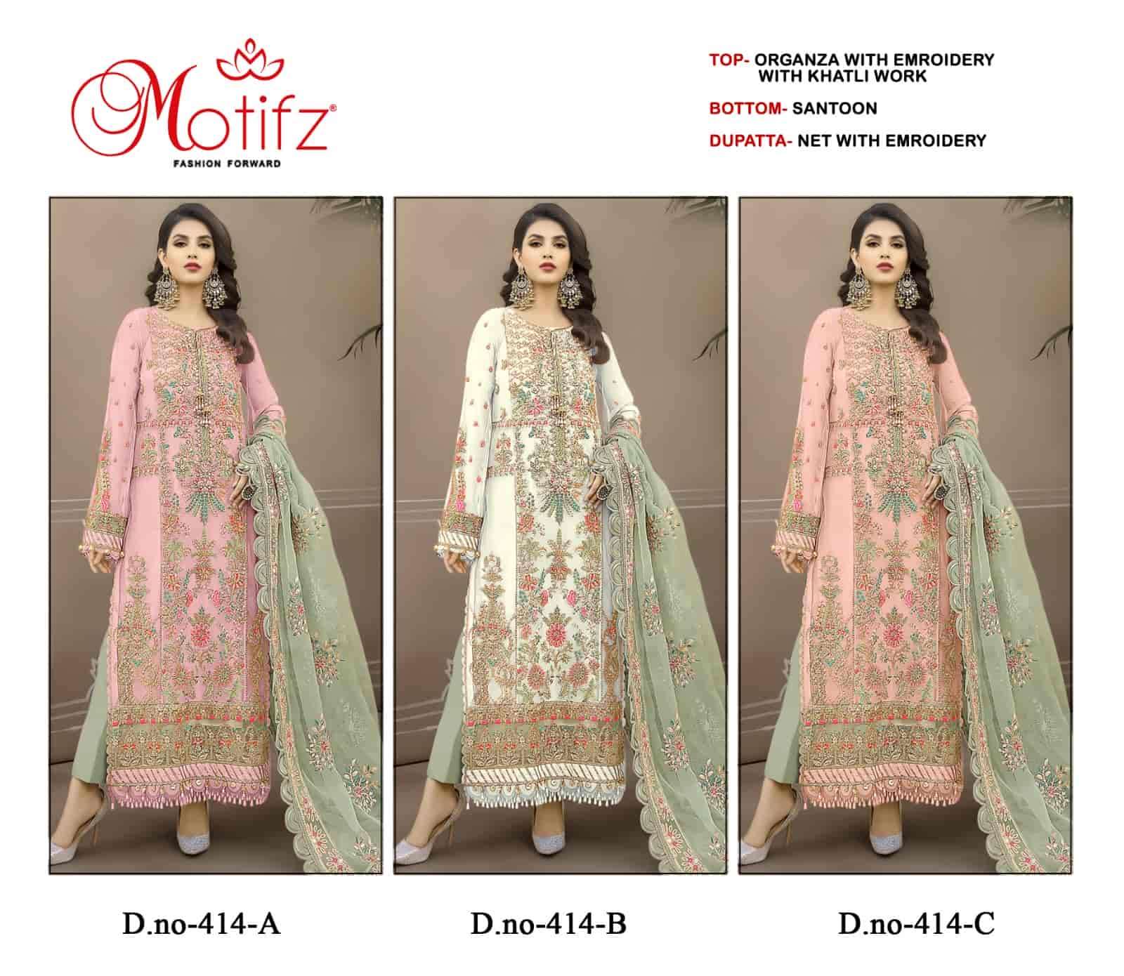 Motifz 414 Colors Wedding Wear Style Heavy Designer Pakistani Suit Wholesares view 3