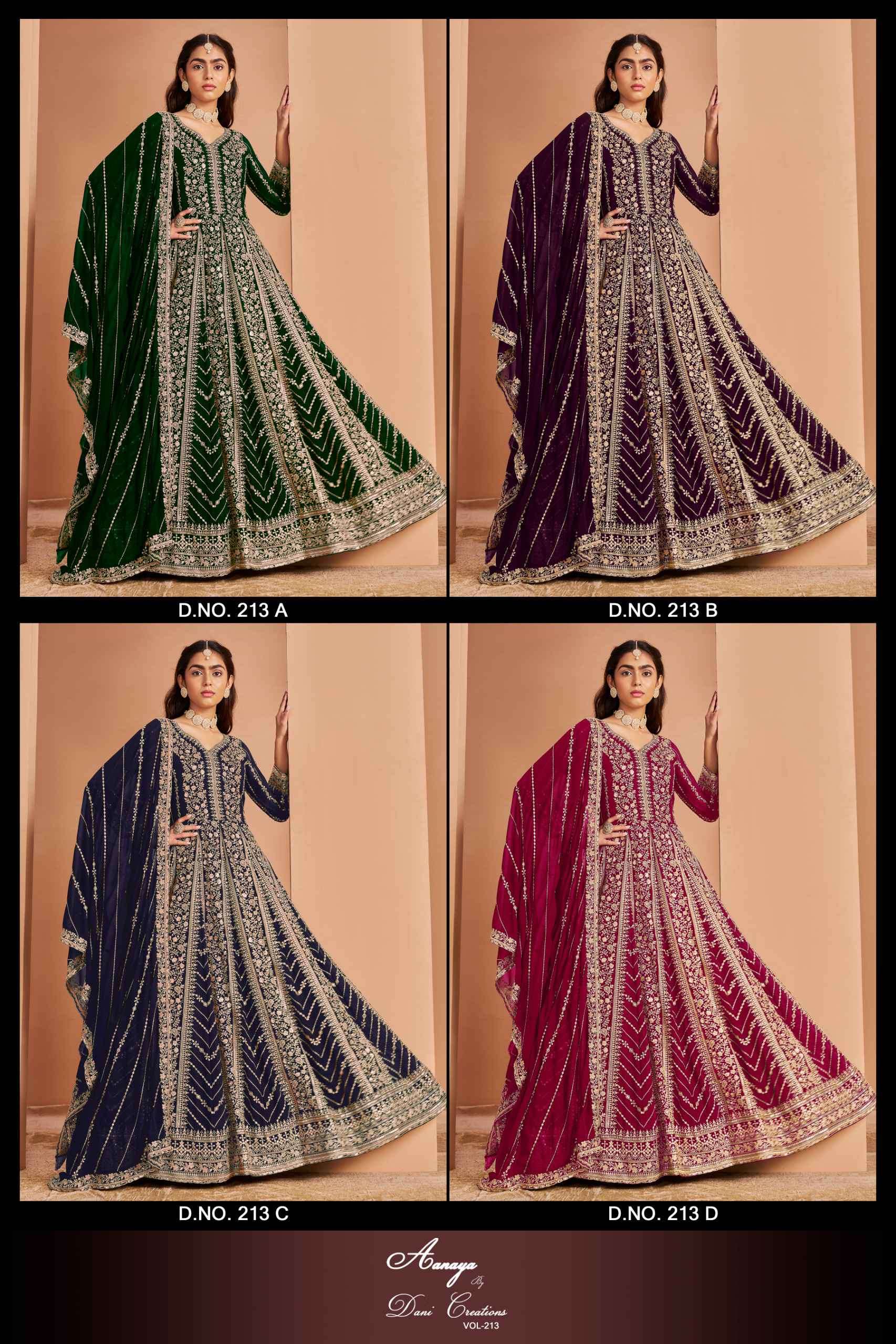 Aanaya Vol 213 Wedding Gown Type Salwar Suit Catalog Collection At view 10