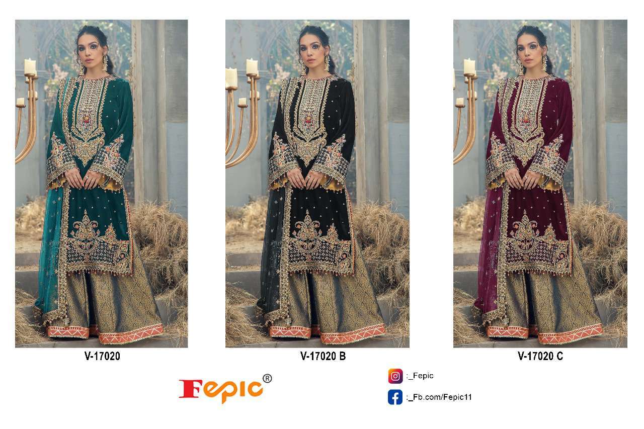 Fepic V 17020 Colors Partywear Style Velvet Suit Catalog Exporter view 4
