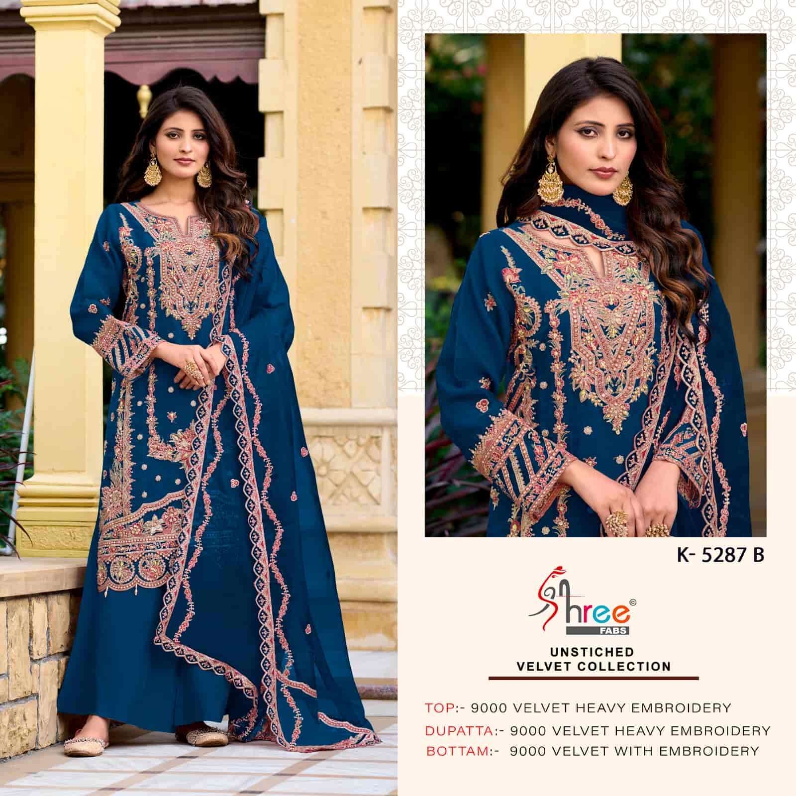 Shree Fabs K 5287 Colors Heavy Designer Pakistani Velvet Embroidered Suit Wholesalers view 2