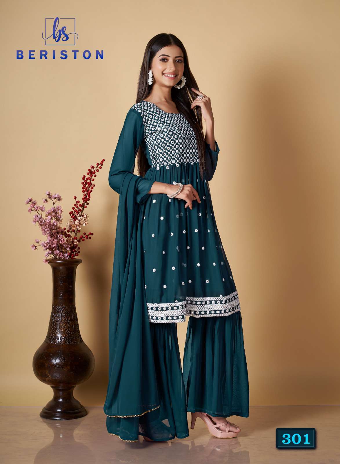Beriston Bs Vol 3 Festive Collection Stylish Sharara Dress view 2