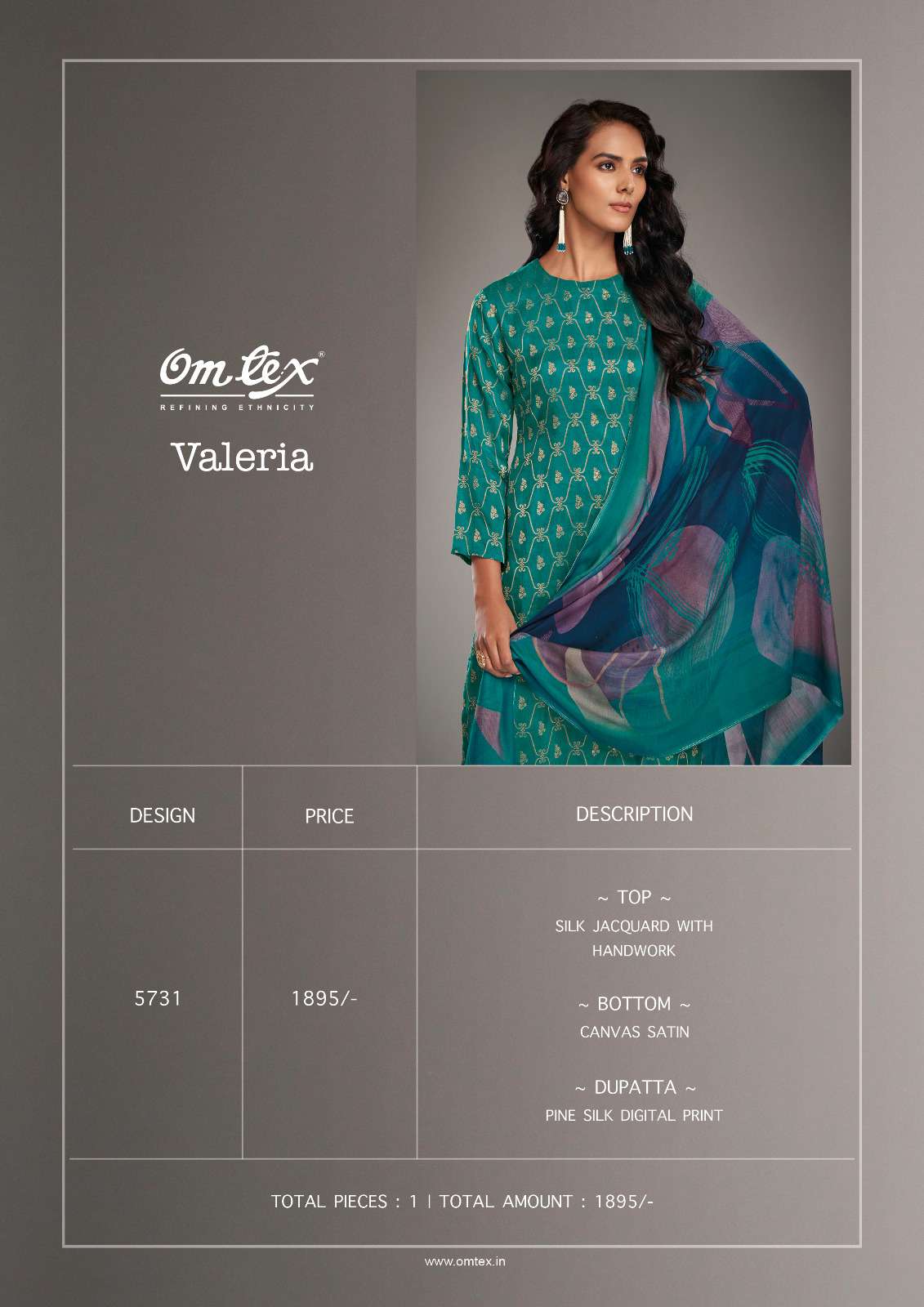 Omtex Valeria Silk Jacquard Suit view 2