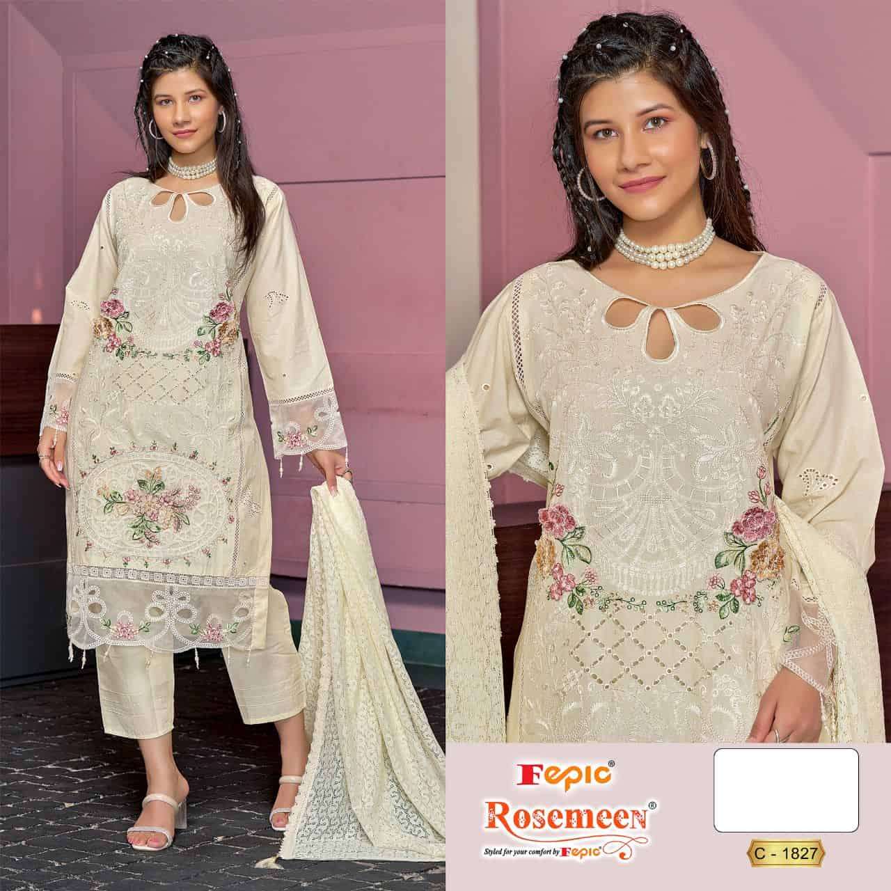 Fepic C 1827 Fancy Designer Pakistani Cotton Suit Ensemble