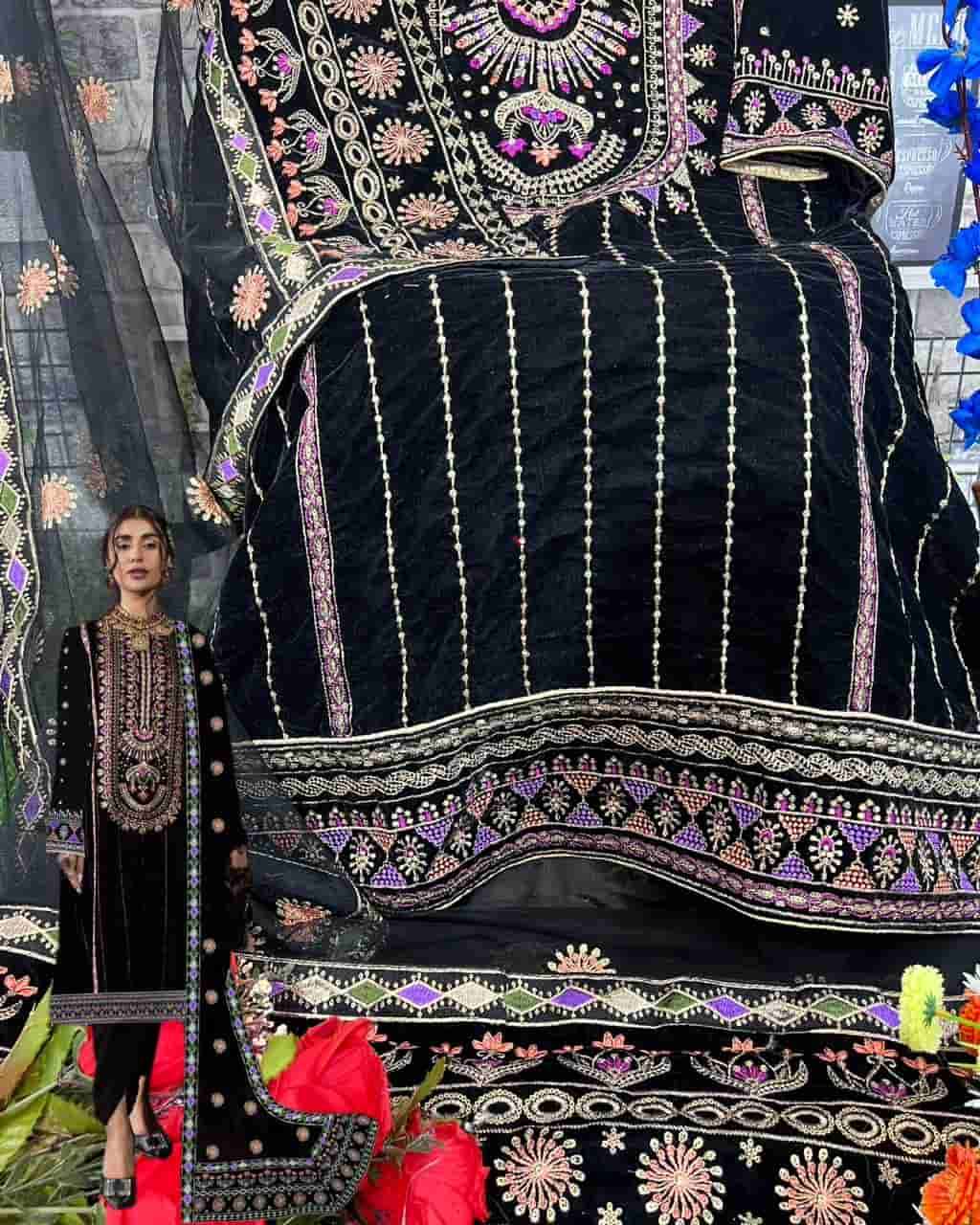 Motifz 385 Velvet Pakistani Designer Salwar Suit view 3