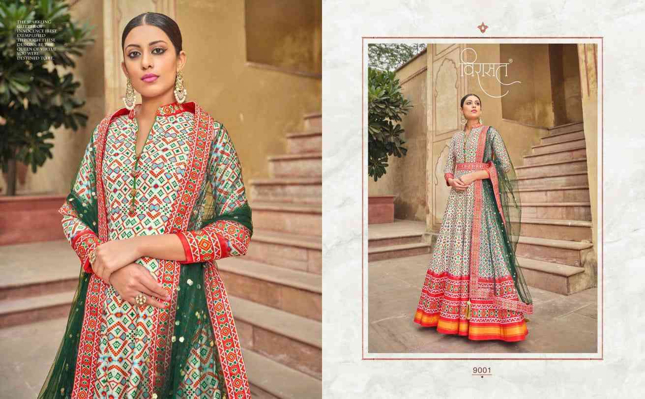 Virasat Patoal Designer Party Wear Silk Gown New Collection view 7