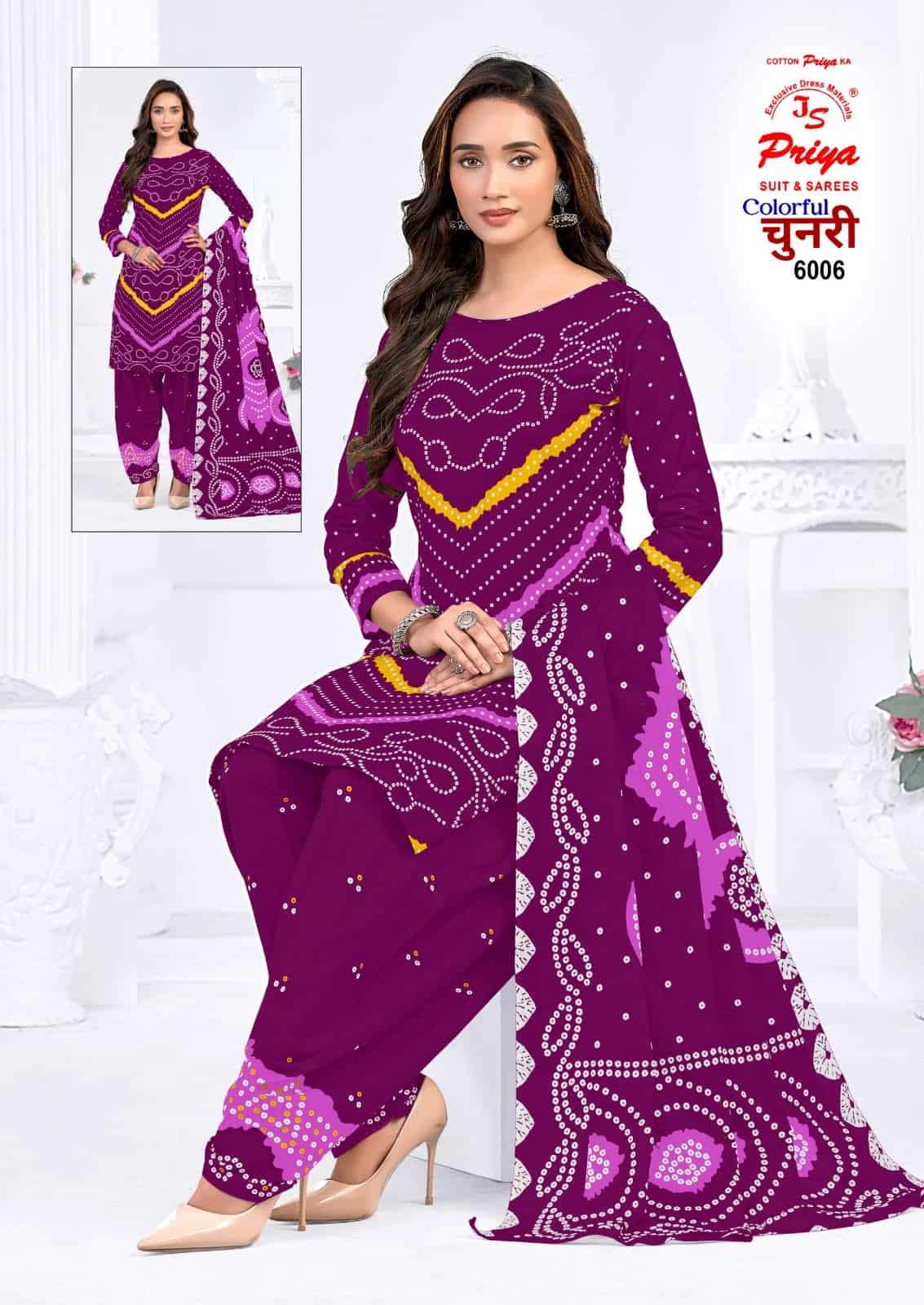 Js Priya Colourful Chunri Vol 6 Printed Cotton Bandhani Suit view 2
