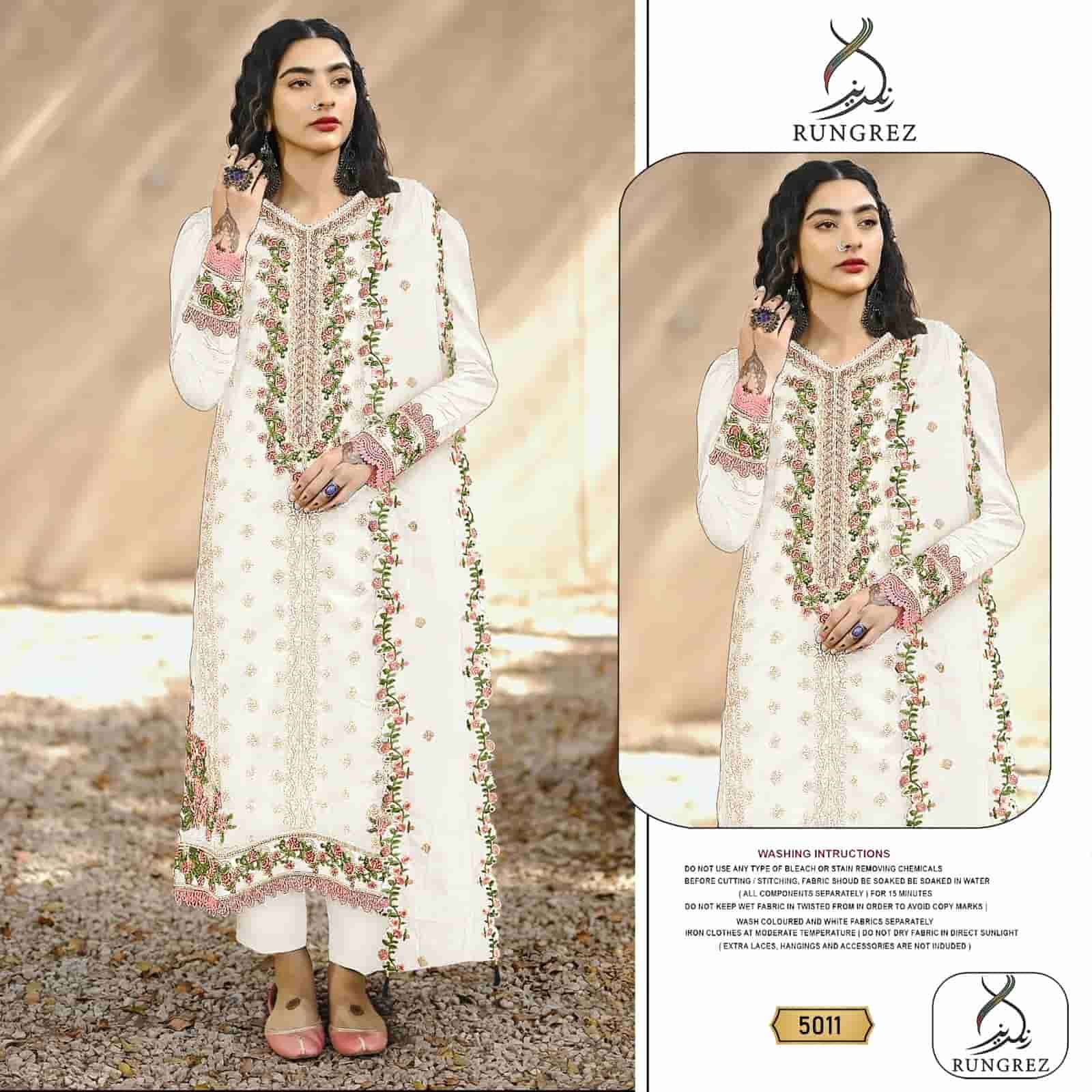 Rungrez 5011 Organza Embroidered Suit