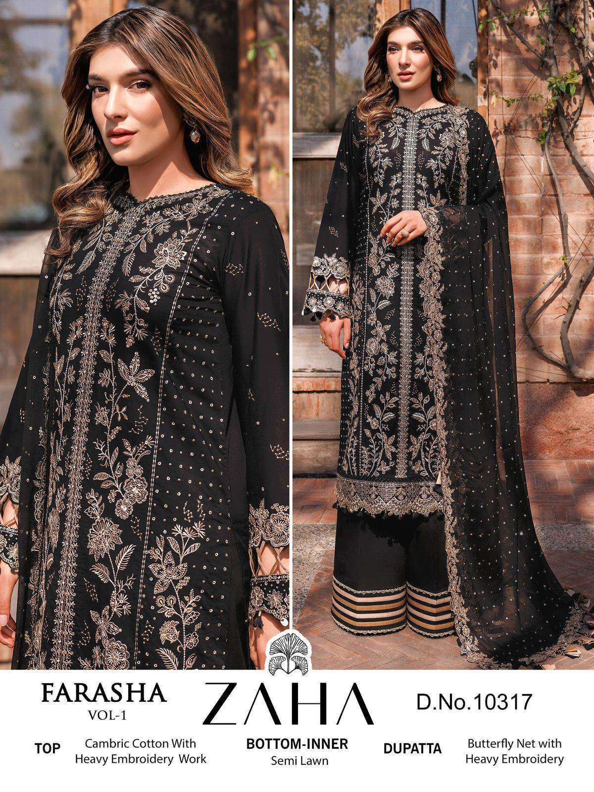 Zaha Farasha Vol 1 10314 To 10317 Pakistani Fancy Dress Buy Online view 3