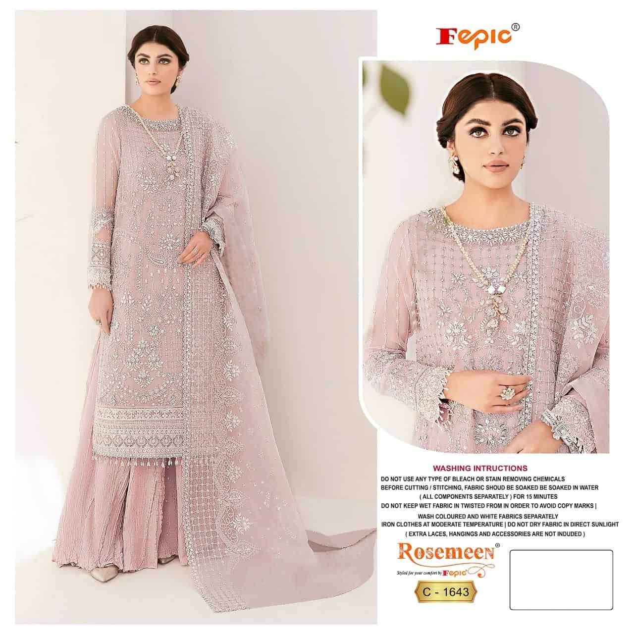Fepic C 1643 Colors Pakistani Heavy Designer Latest Pakistani Salwar Suit Exporter view 4