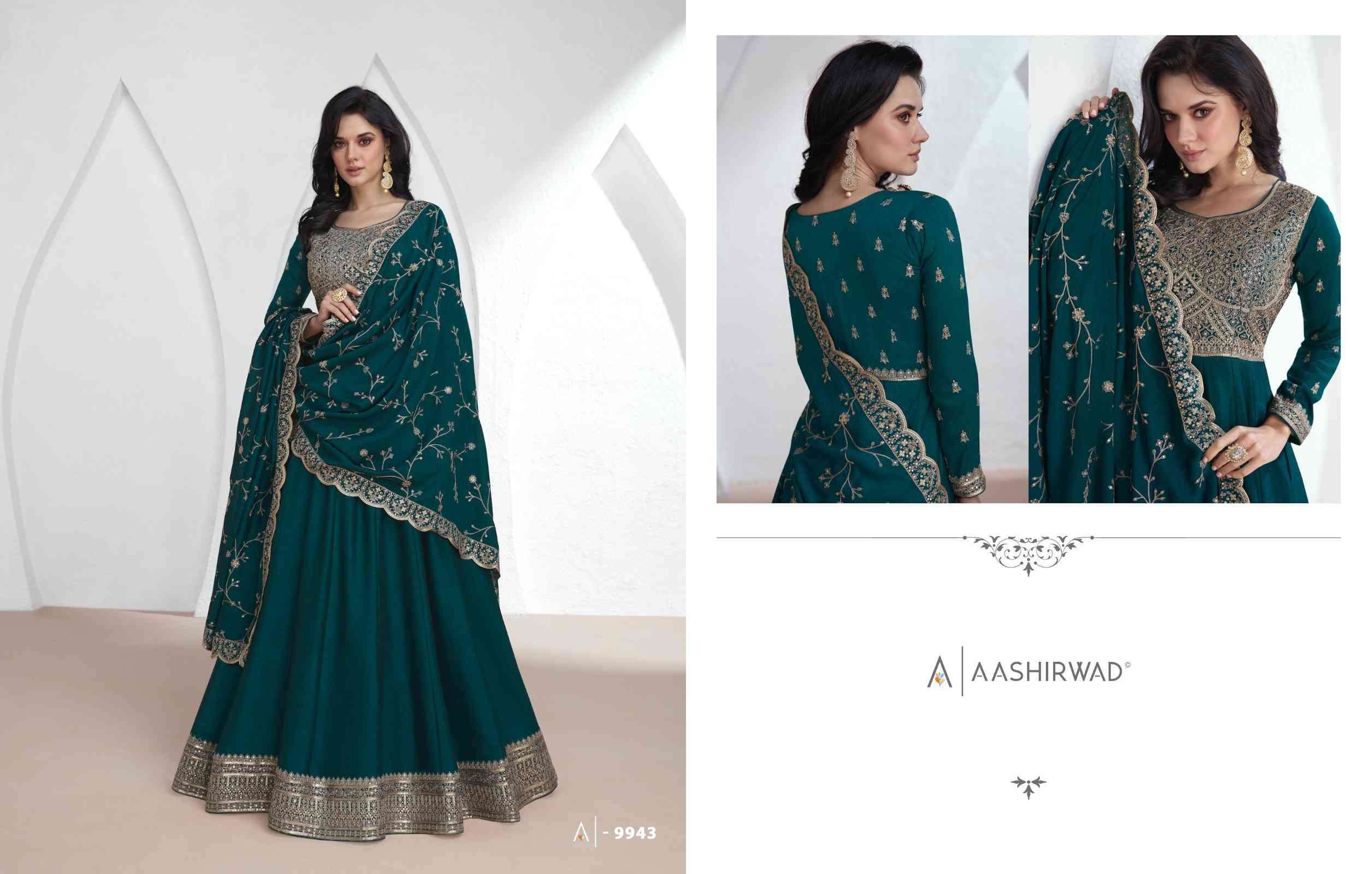 Aashirwad Saroj 9943 To 9947 Partywear Designer Gown view 2
