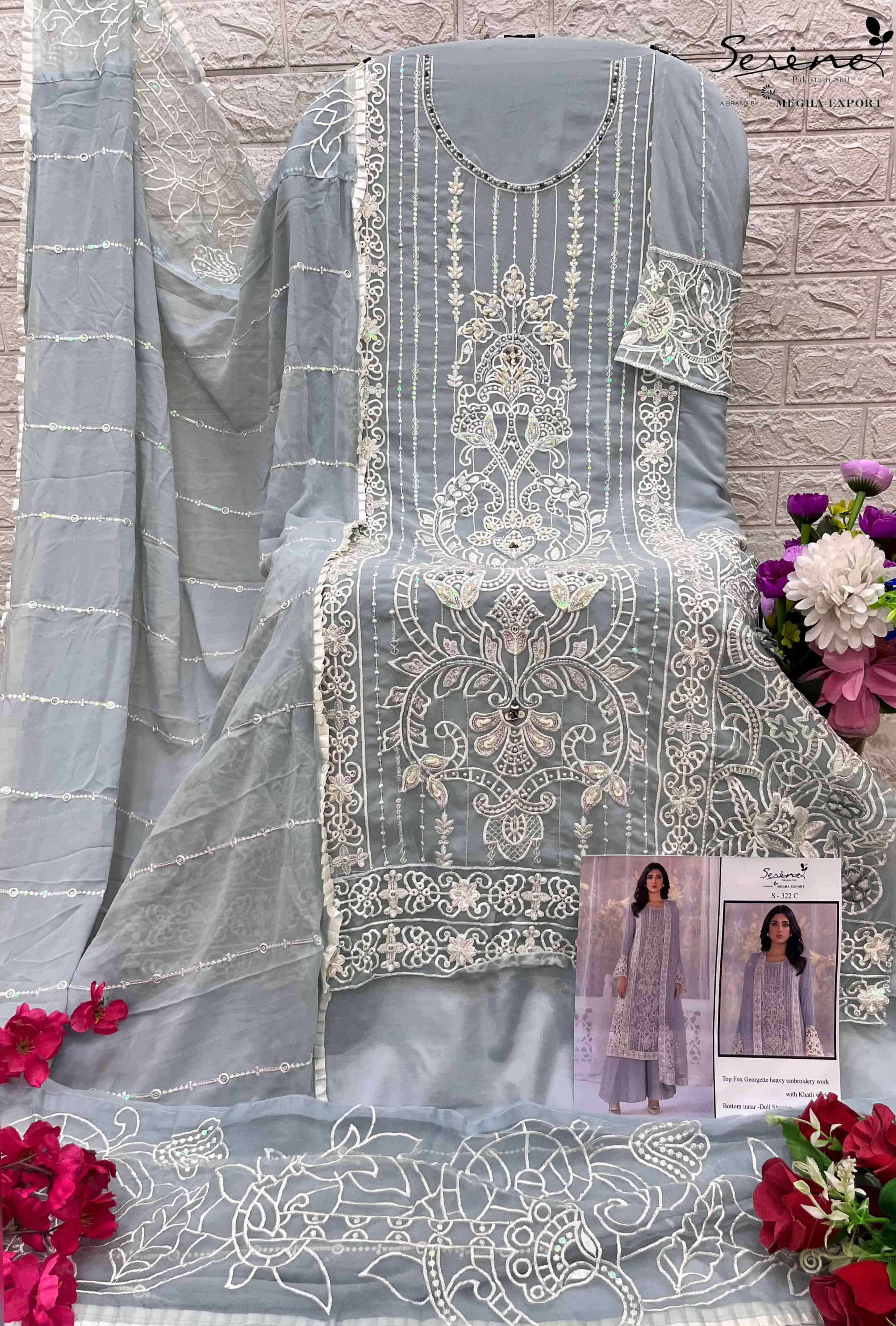 Megha Export S 322 Colors Pakistani Festive Wear Style Designer Suit Wholesalers view 8