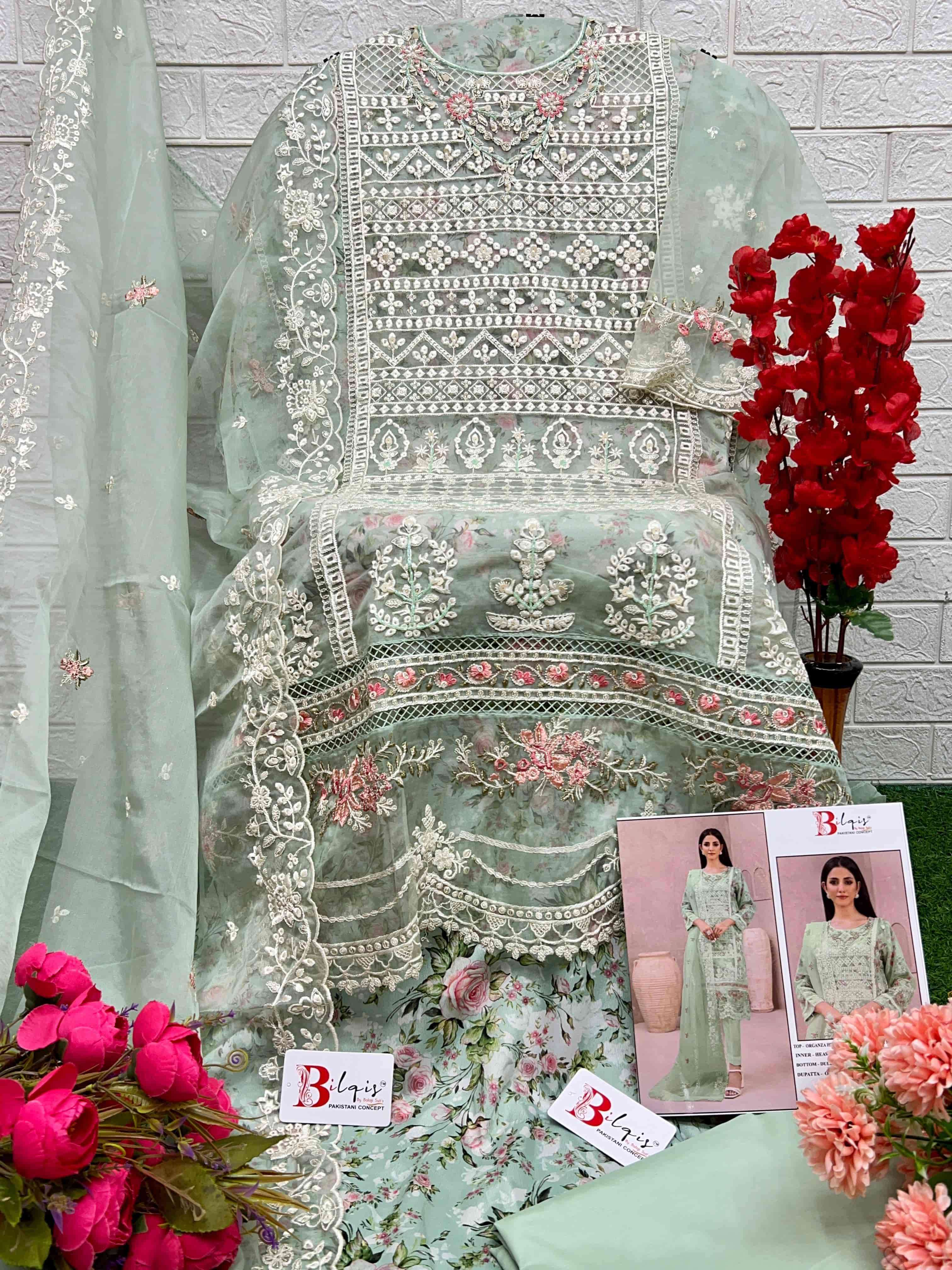 Bilqis Heavy Embroidered Organza Salwar Suit view 9