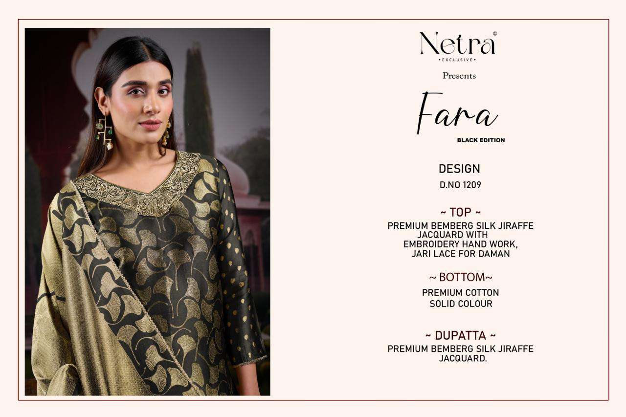 Netra Fara Black Edition Designer Jacquard Partywear Dress Collection view 3