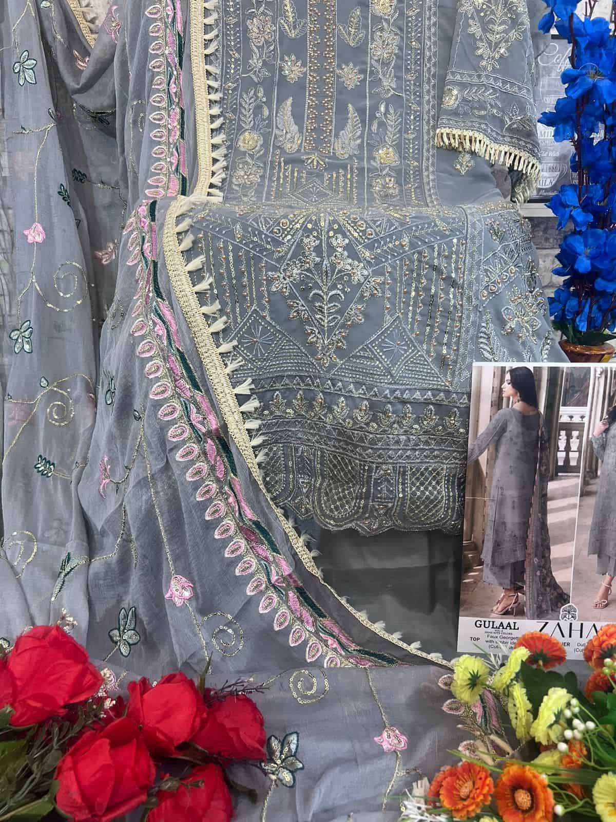 Zaha Gulaal Vol 1 10145 Colors Pakistani Festive Wear Style Designer Suit Exporter view 13