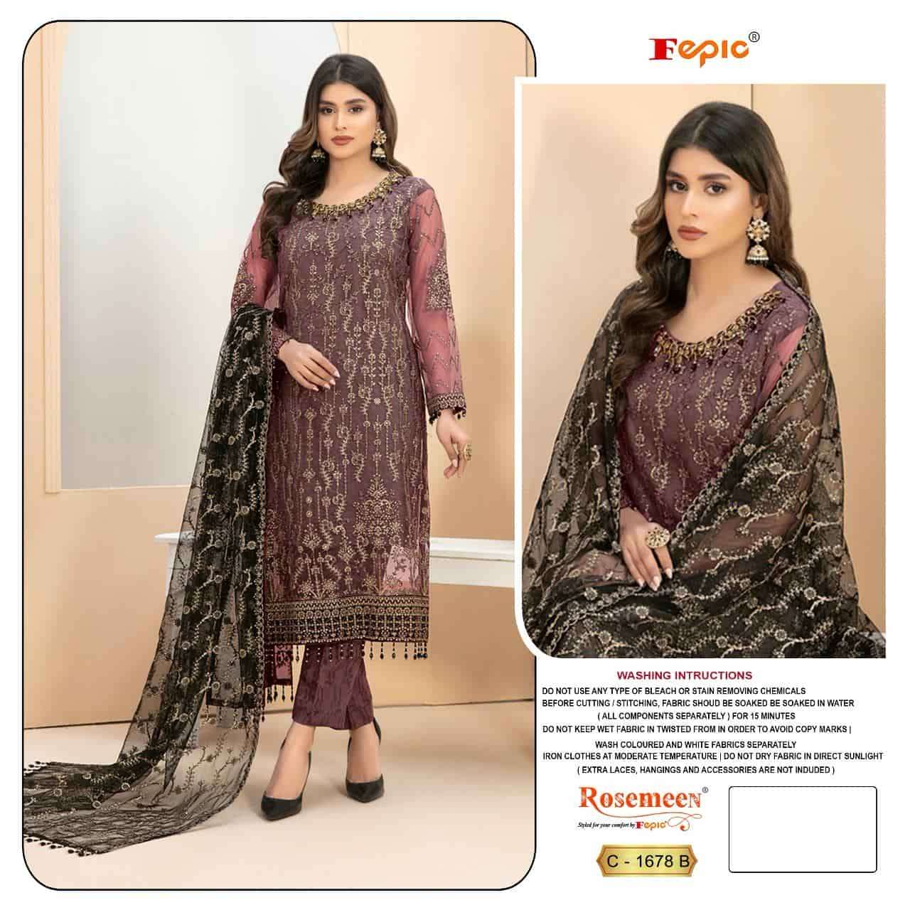Fepic Rosemeen Organza Pakistani Suit
