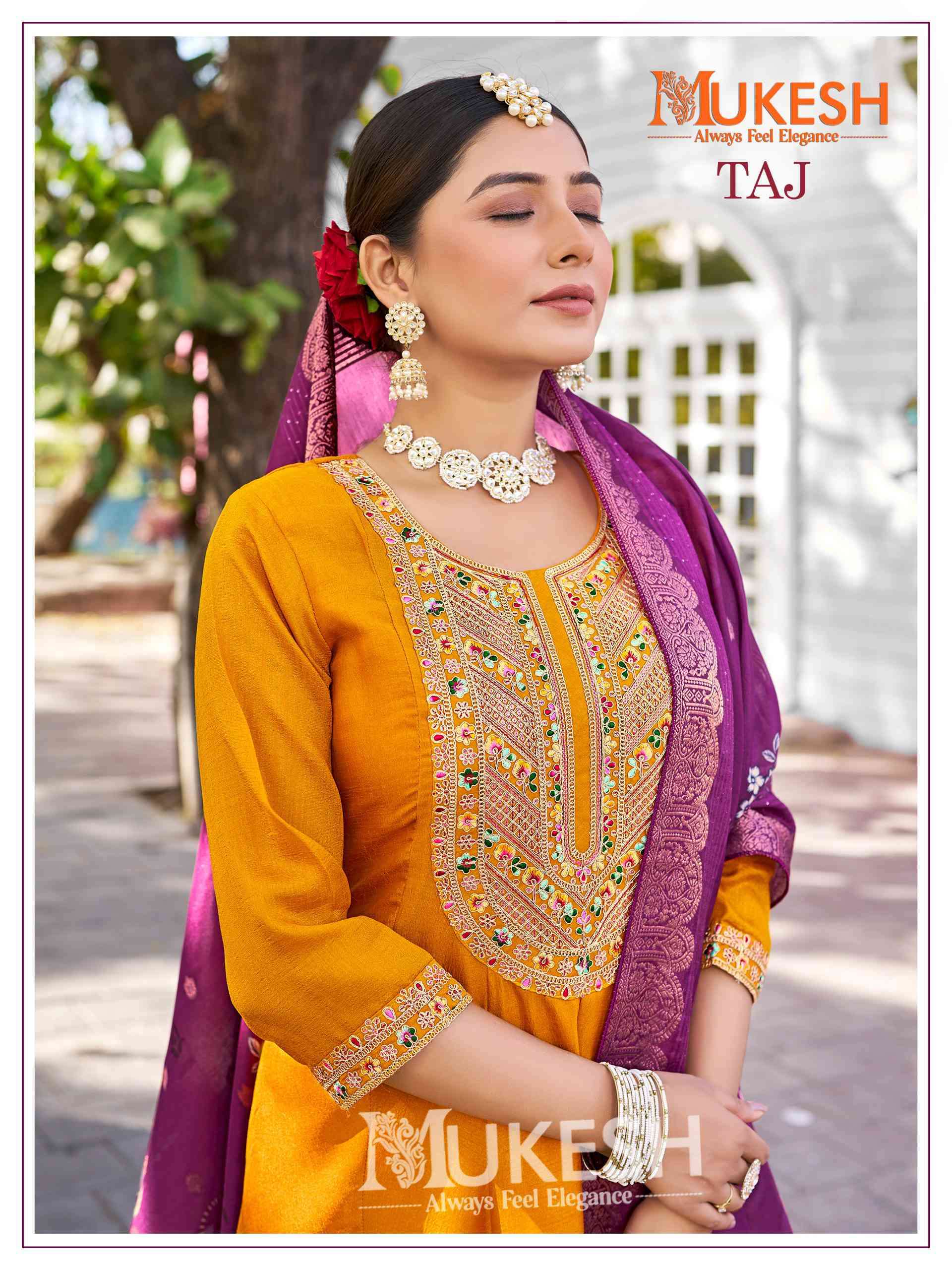 Mukesh Taj Anarkali Kurti Bottom Dupatta Set New Collection view 10