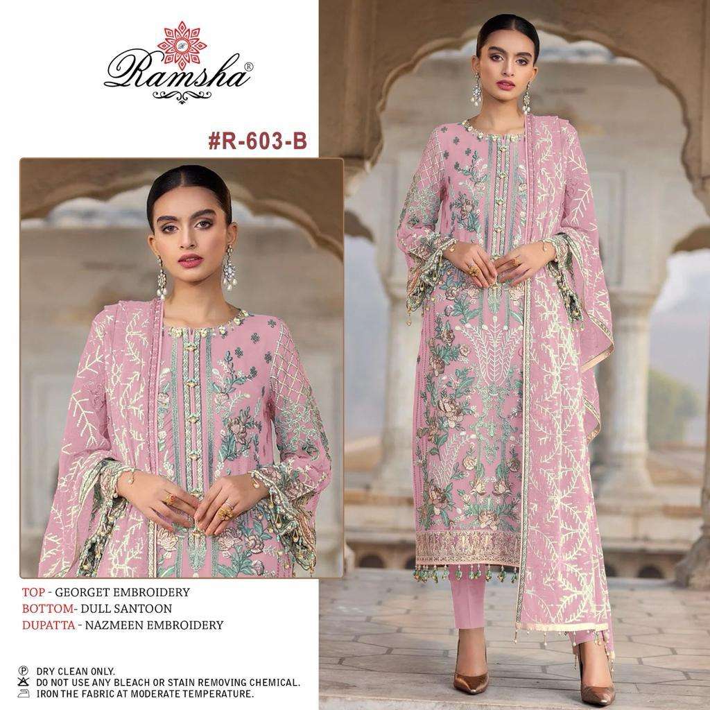 Ramsha R 603 NX Heavy Designer Style Pakistani Festive Wear Salwar Suit Wholesalers view 3