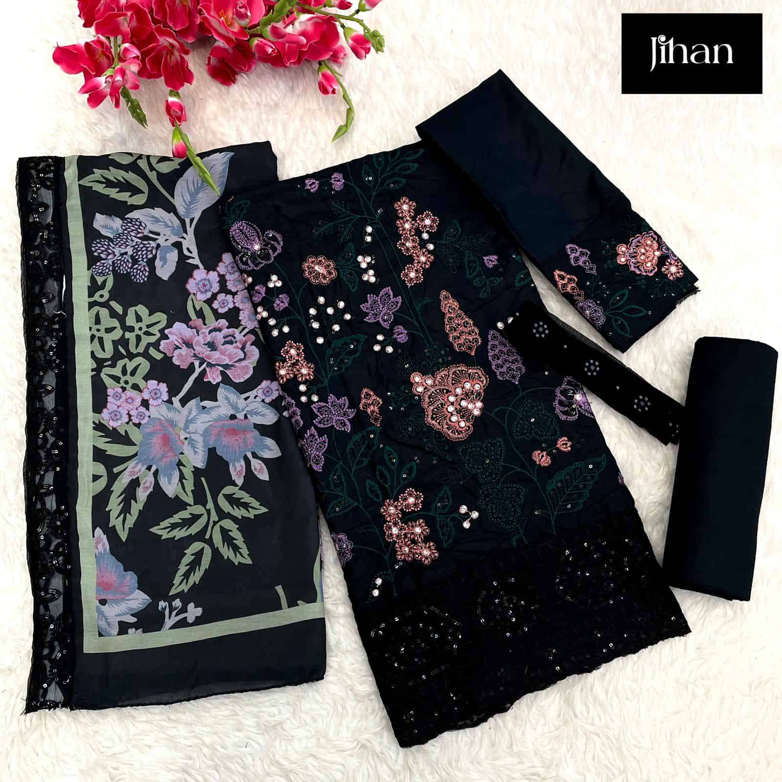 Jihan Maria B 3452 Colors Exclusive Latest Fancy Embroidered Cotton Dress Collection view 4