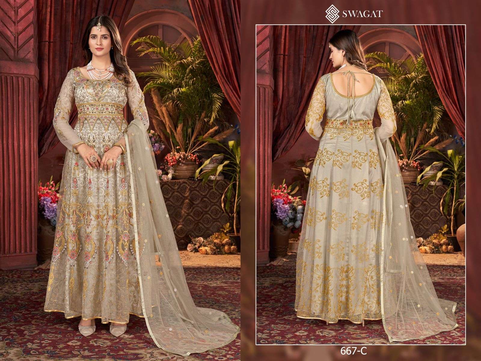 Swagat 667 Colors Partywear Anarakali Gown New Collection view 4