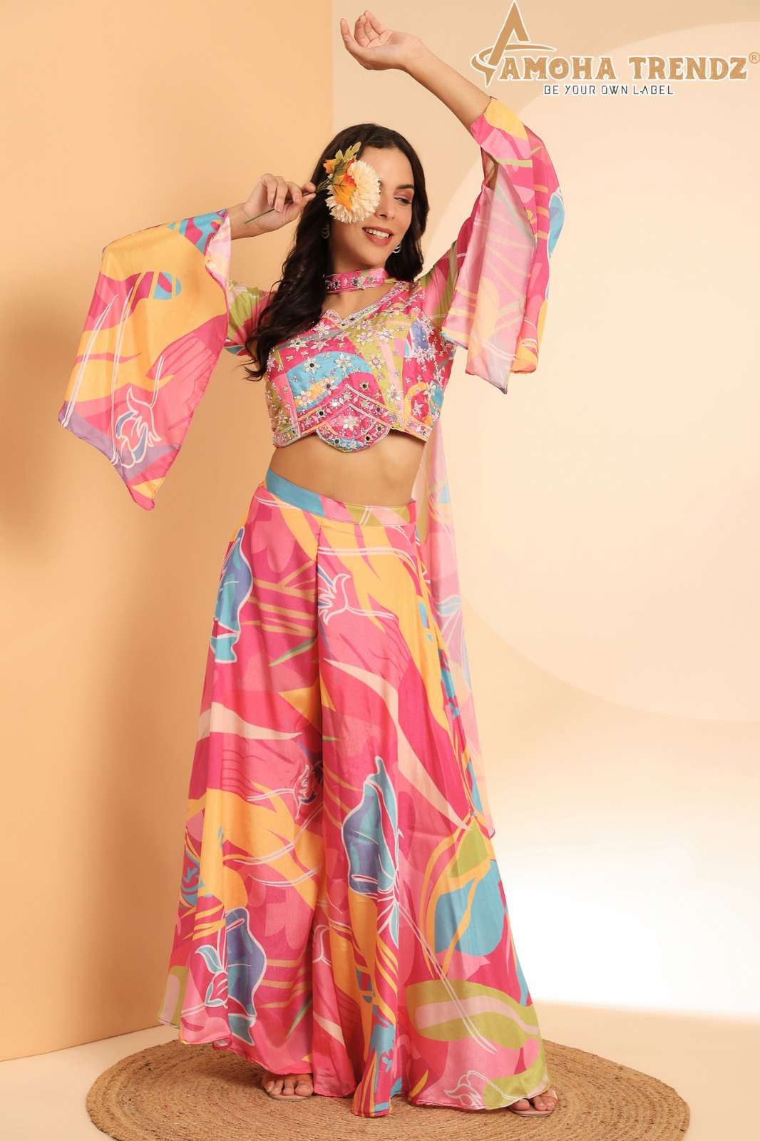 Amoha Trends C 391 Designer 3 Piece Palazzo Pair Party Wear Collection view 2