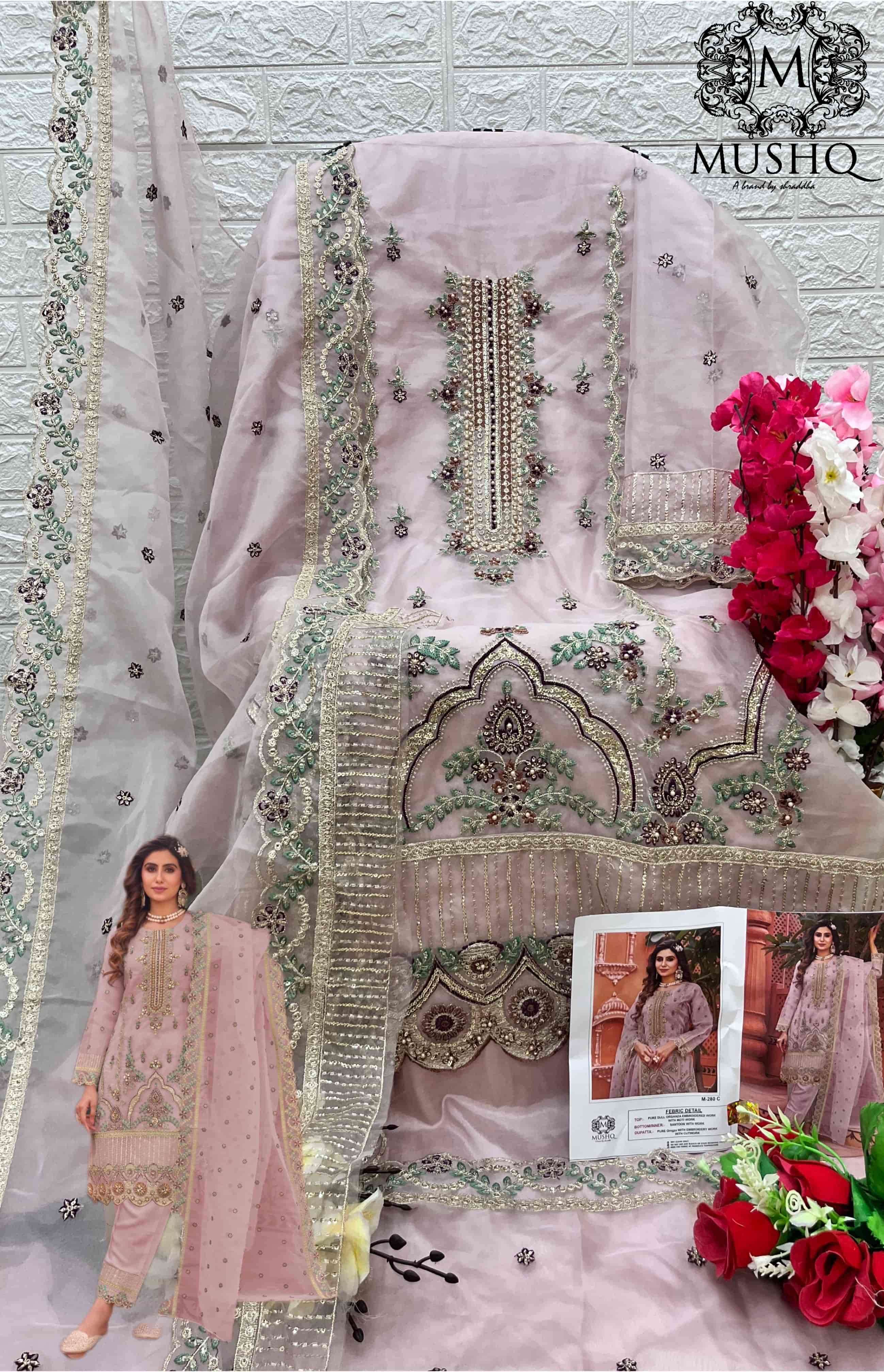 Mushq M 280 Colors Pakistani New Designer Style Festive Wear Suit Wholesalers view 5