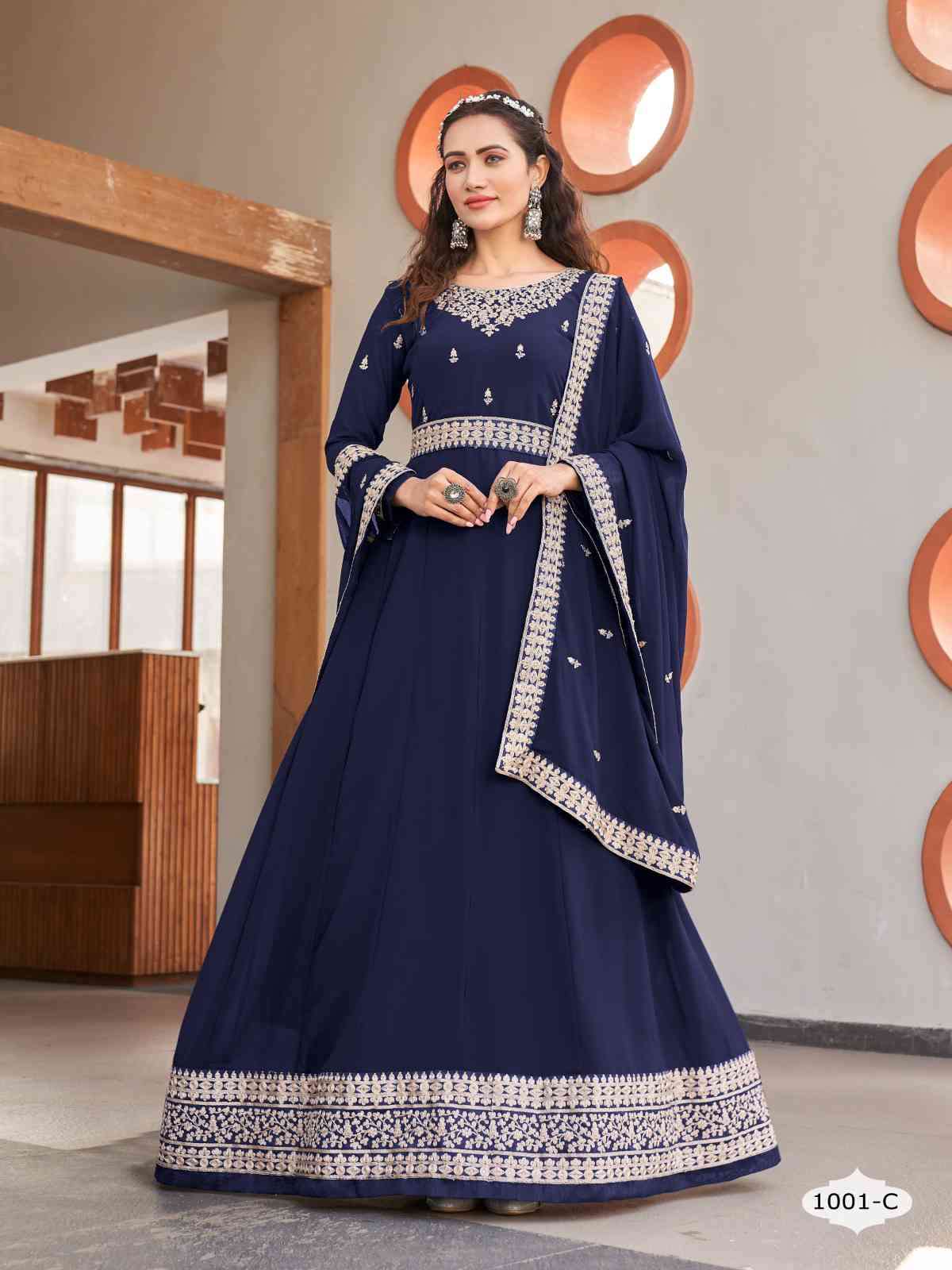 Alfaaz Liya 1001 Colors Partywear Anarkali Gown New Collection view 4