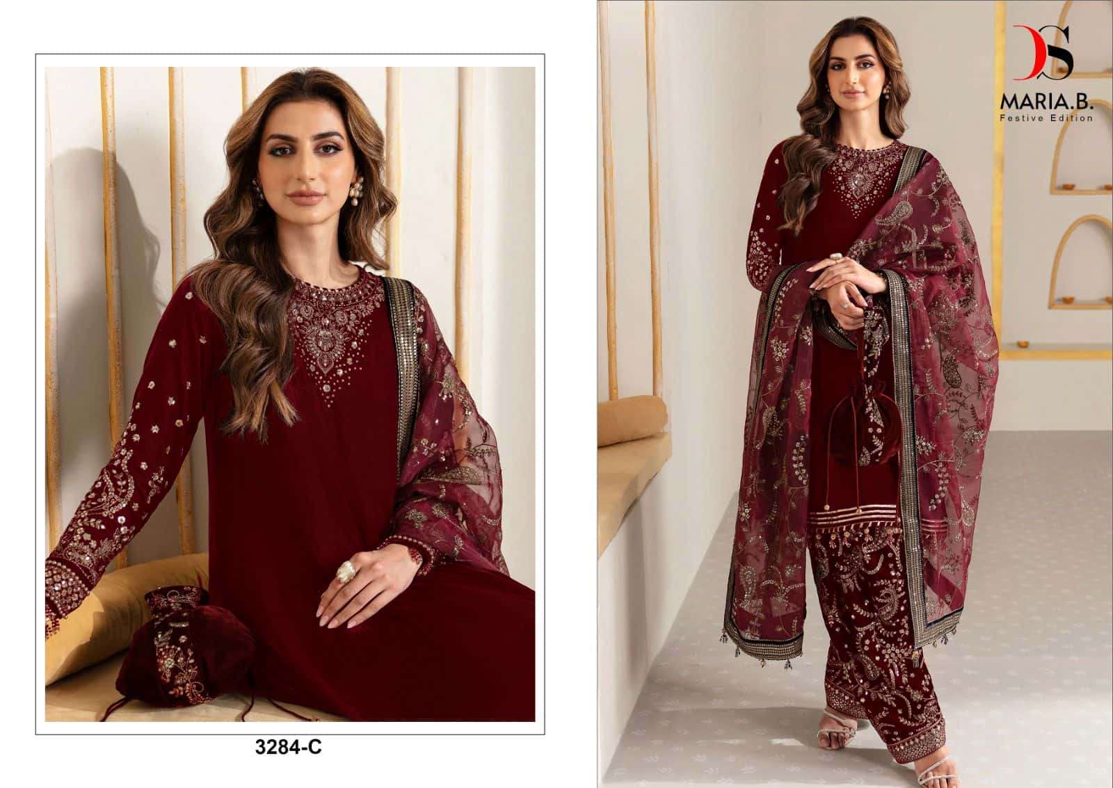Deepsy Maria B Velvet Embroidered Suit view 4