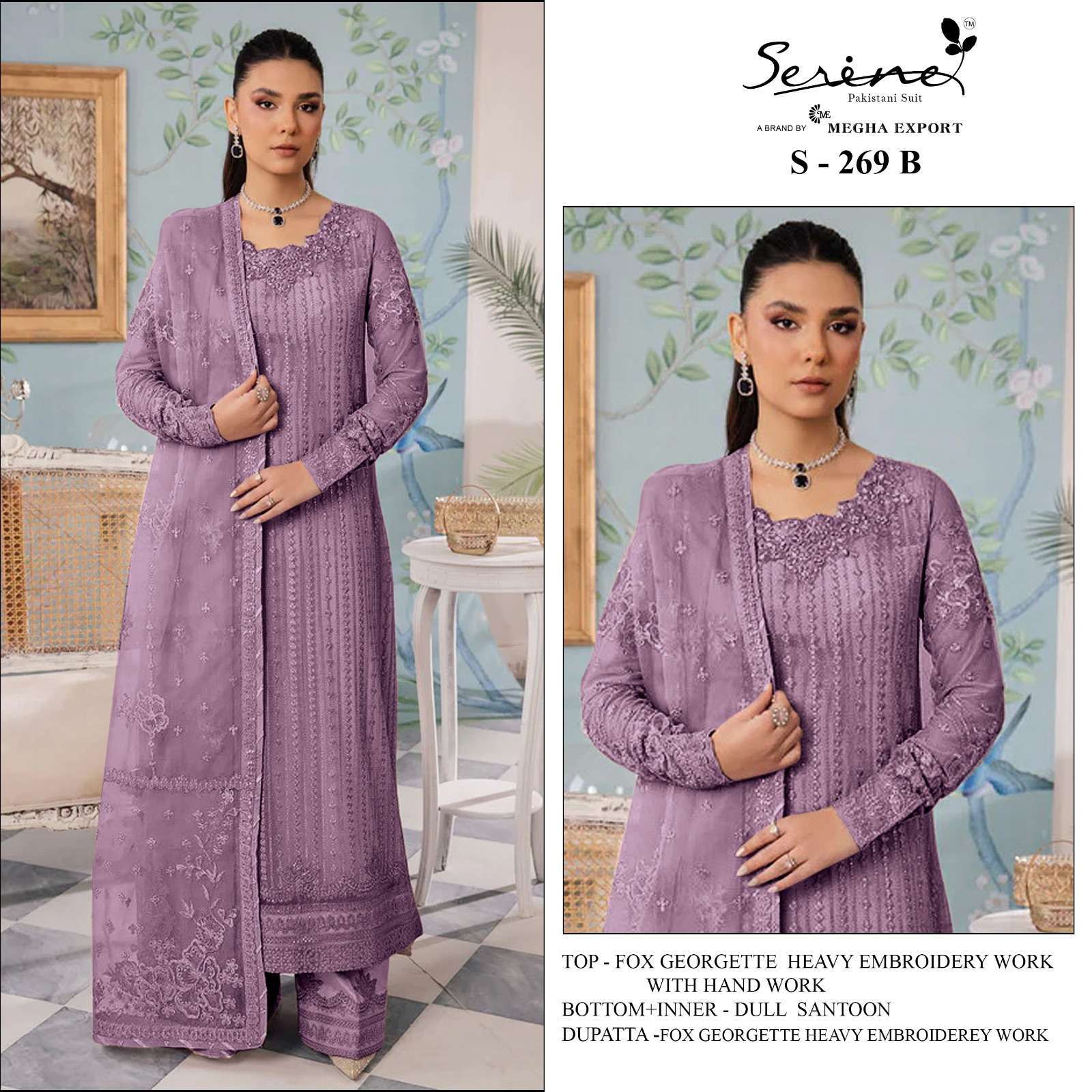 Megha Export S 269 Colors Designer Embroidered Pakistani Suit Festive Collection view 6