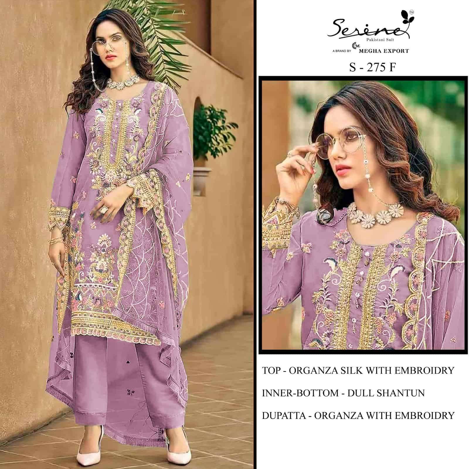 Megha Exports S 275 Colors Organza Unstitched Pakistani DressA Premium Selection view 2