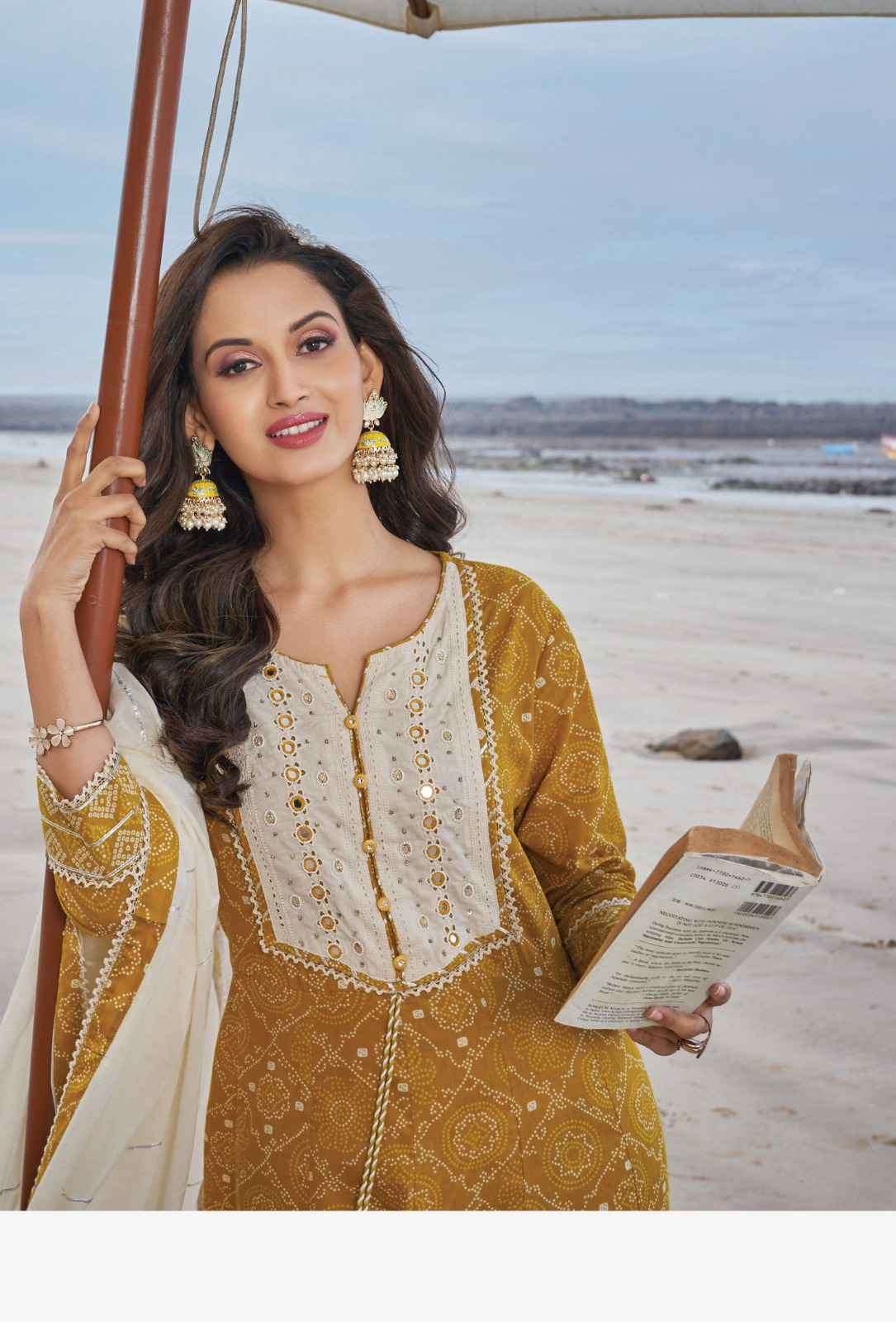 Hiva Mahek Pure Cotton Exclusive Anarkali Style Dress Combo Designs view 14
