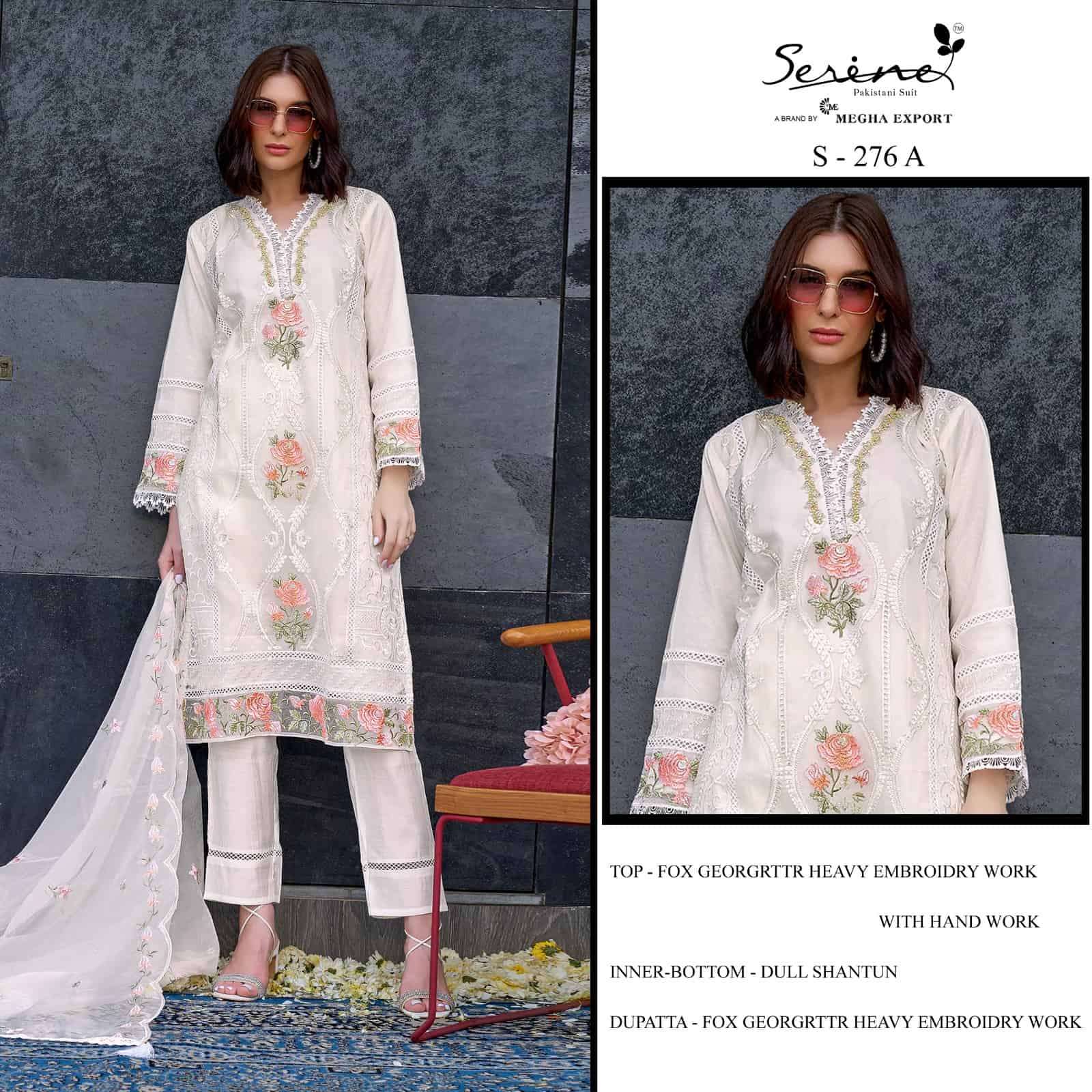 Megha Export S 276 Colors Pakistani Embroidered Georgette Salwar Suit Ensemble view 3