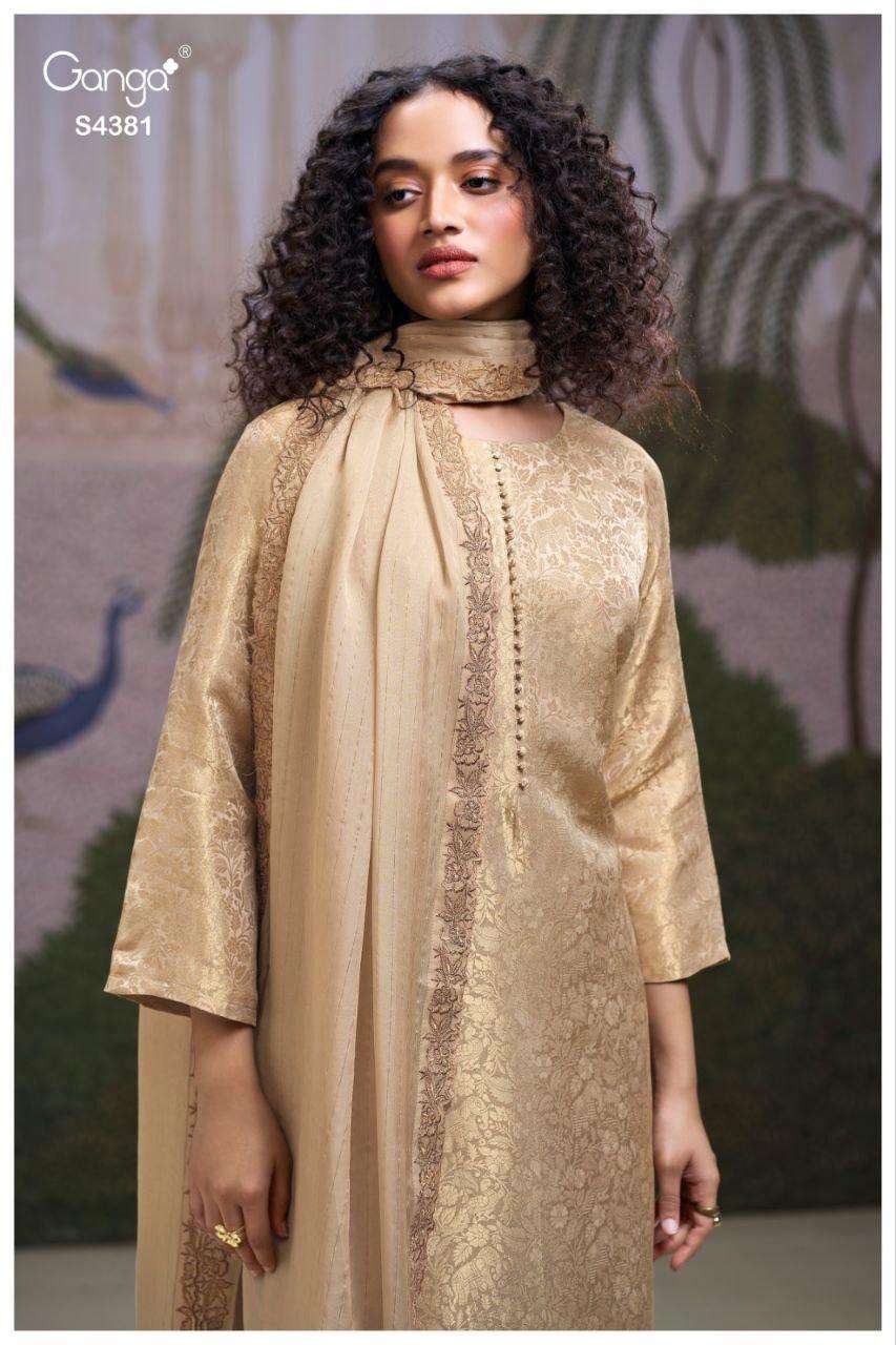 Ganga Fashion Ivra 4381 Pure Bemberg Silk Latest Suit Collection view 3