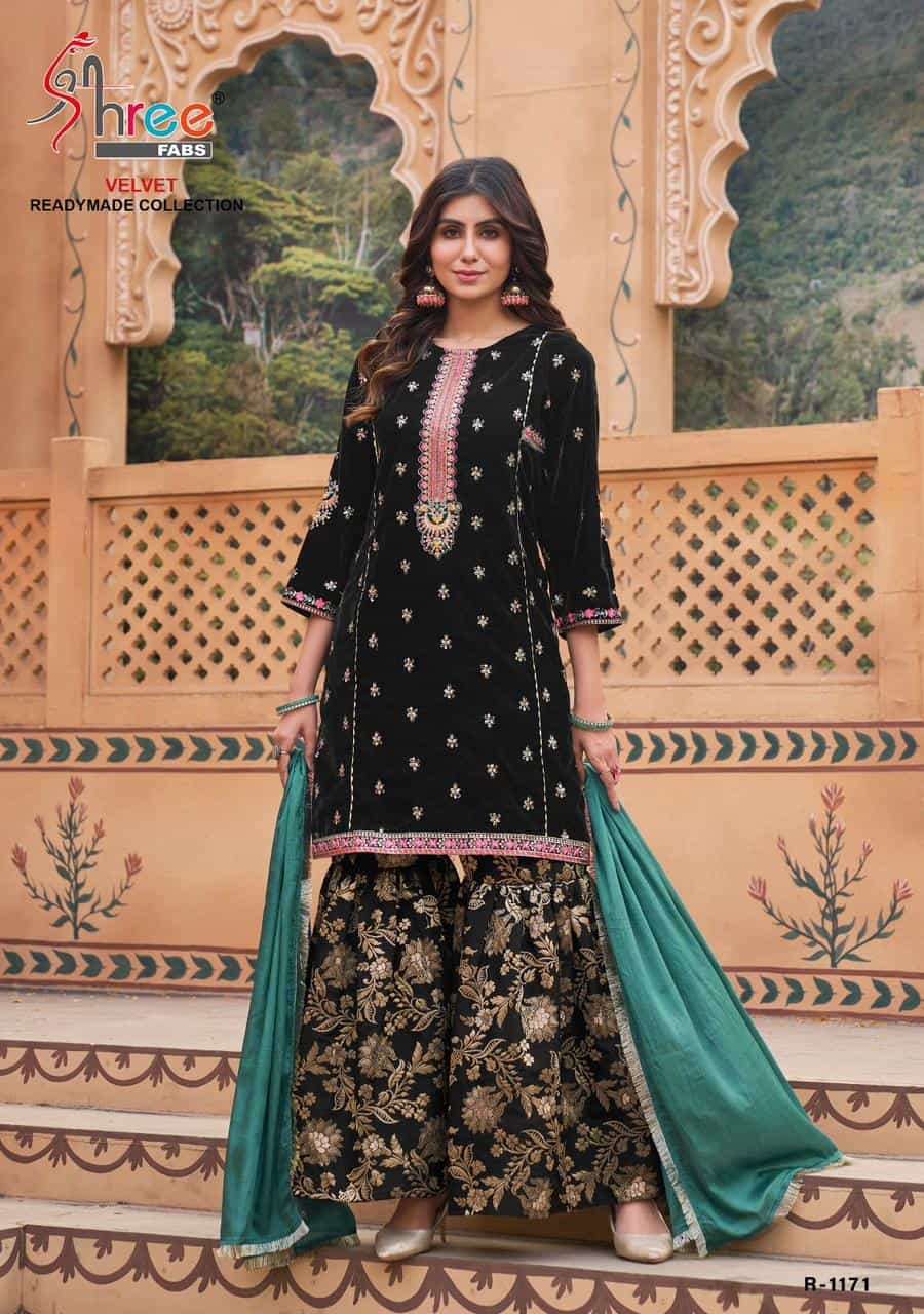 Shree Fabs R 1171 Velvet Readymade Collection Party Wear Style Designer Suit Wholesalers view 8