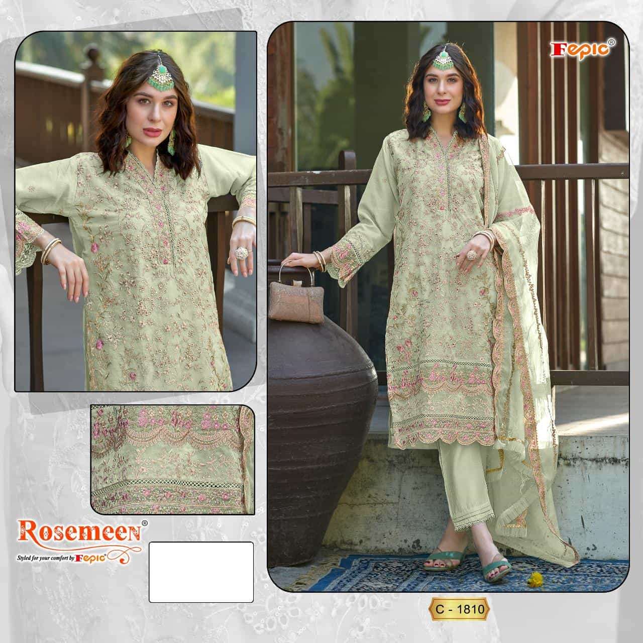 Fepic Rosemeen C-1810 Embroidered Salwar Kameez