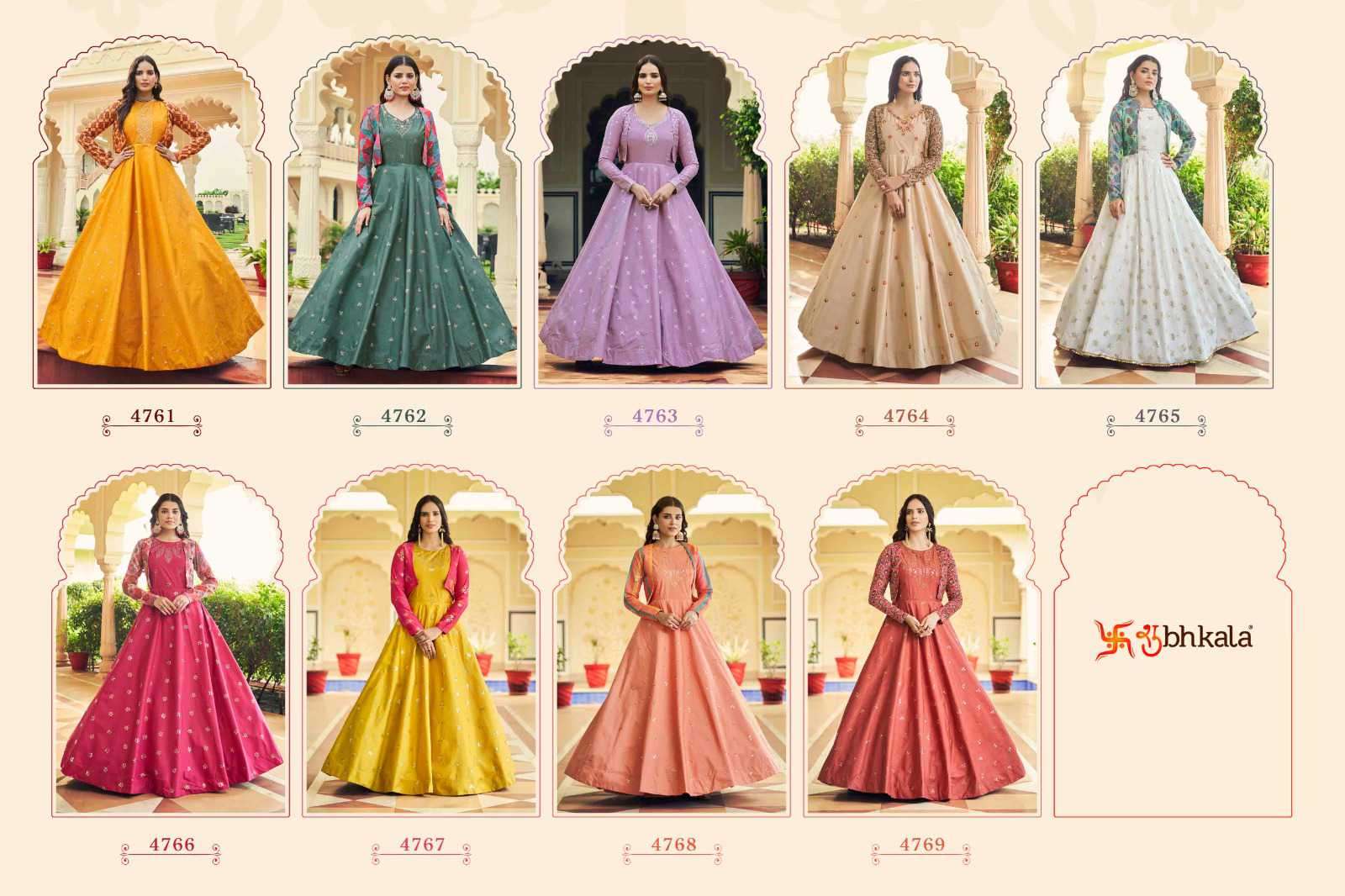 Shubhkala Flory Sequined Anarkali Gown view 23