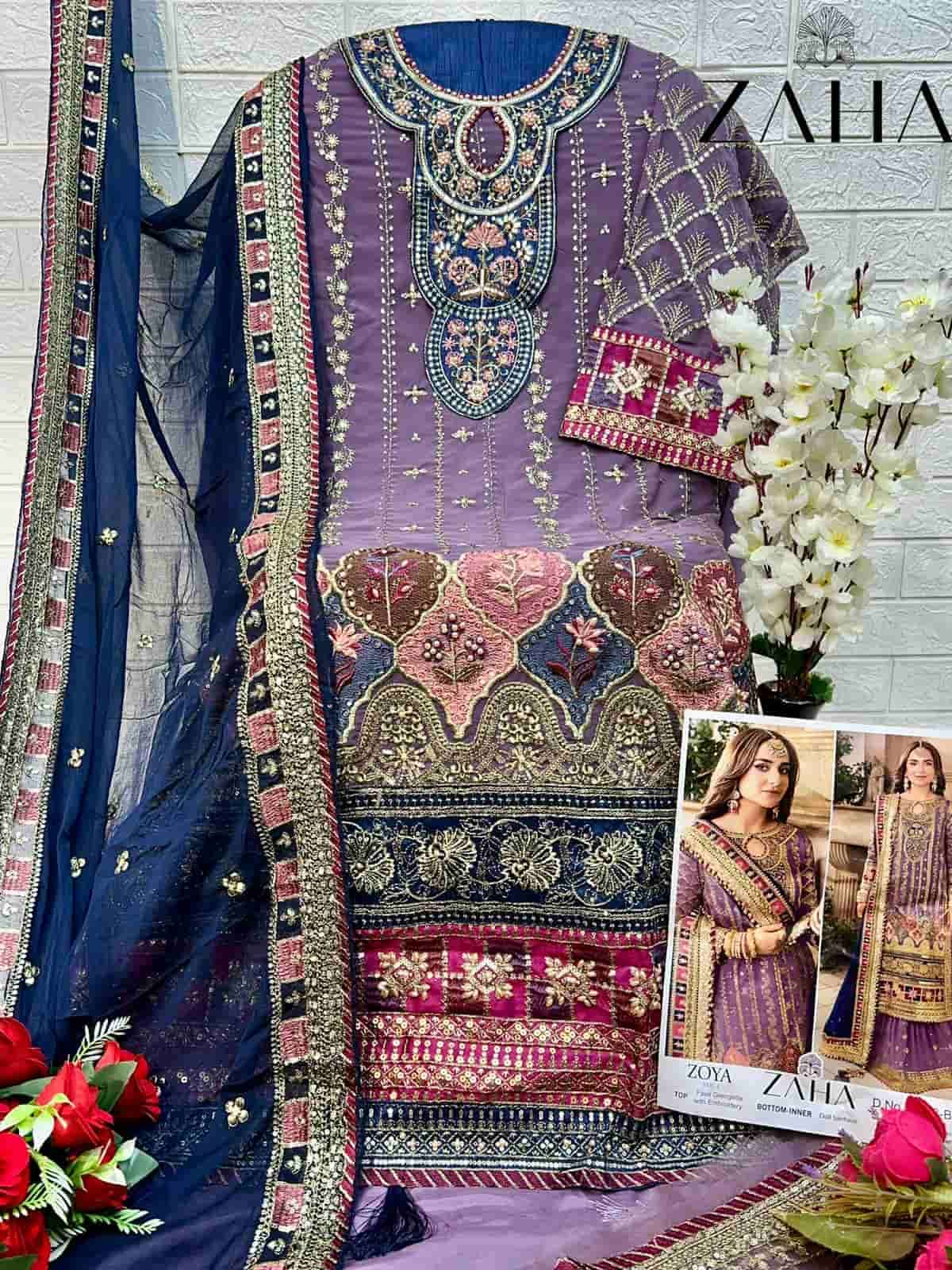 Zaha Zoya Vol-1 10263-B Embroidered Festive Suit view 2