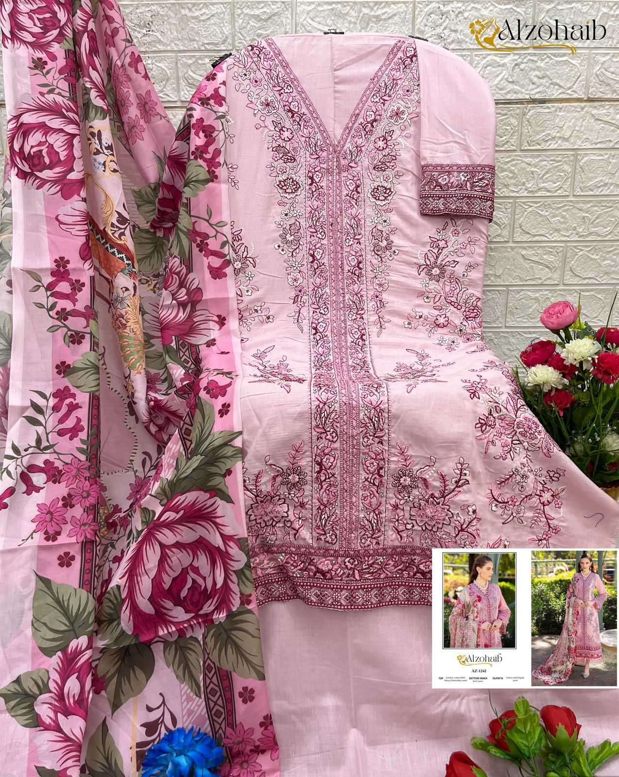 Alzohaib Fatima Nx Vol 1 Cotton Pakistani Suit view 8