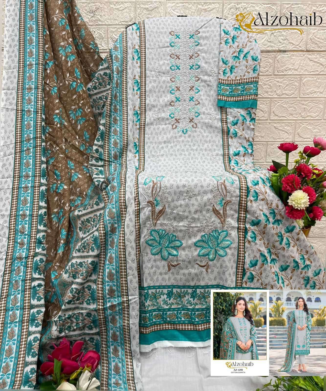 Alzohaib 1258 To 1260 Series Cotton Printed Pakistani Suit Salwar view 7