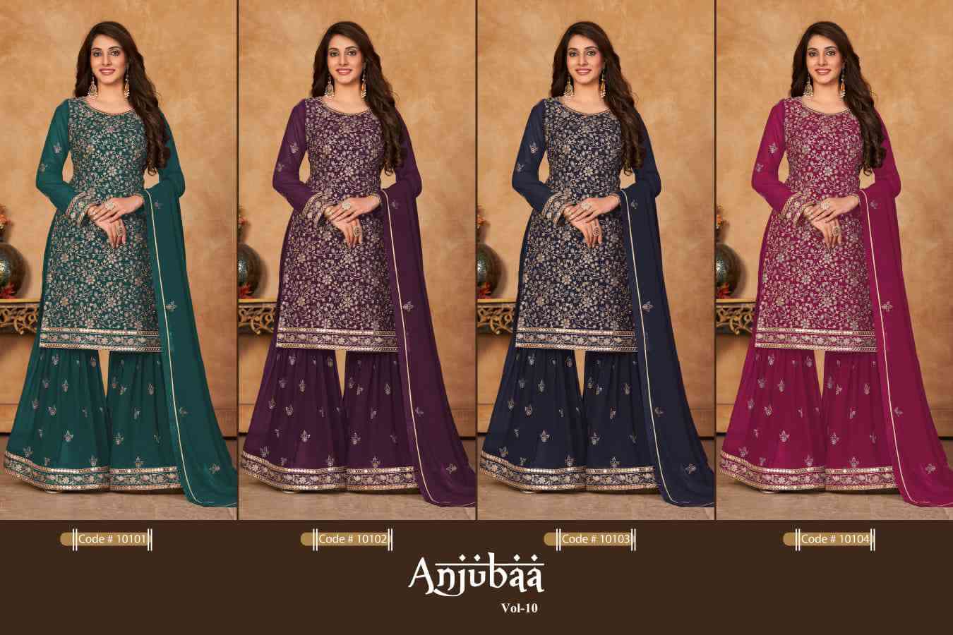 Anjubaa Vol 10 Partywear Gharara Sharara Dress New Collection view 10