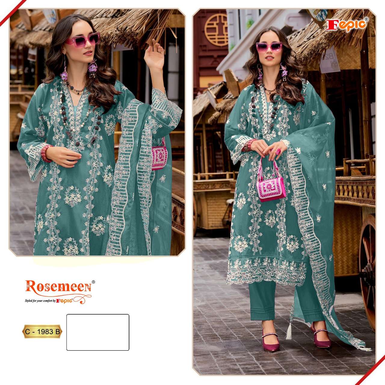 Fepic C 1983 Colors Pakistani Salwar Suit Exporter view 2
