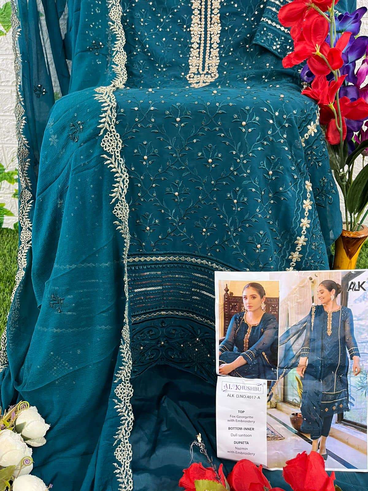 Al Khushbu Suhana Pakistani Georgette Suit view 6
