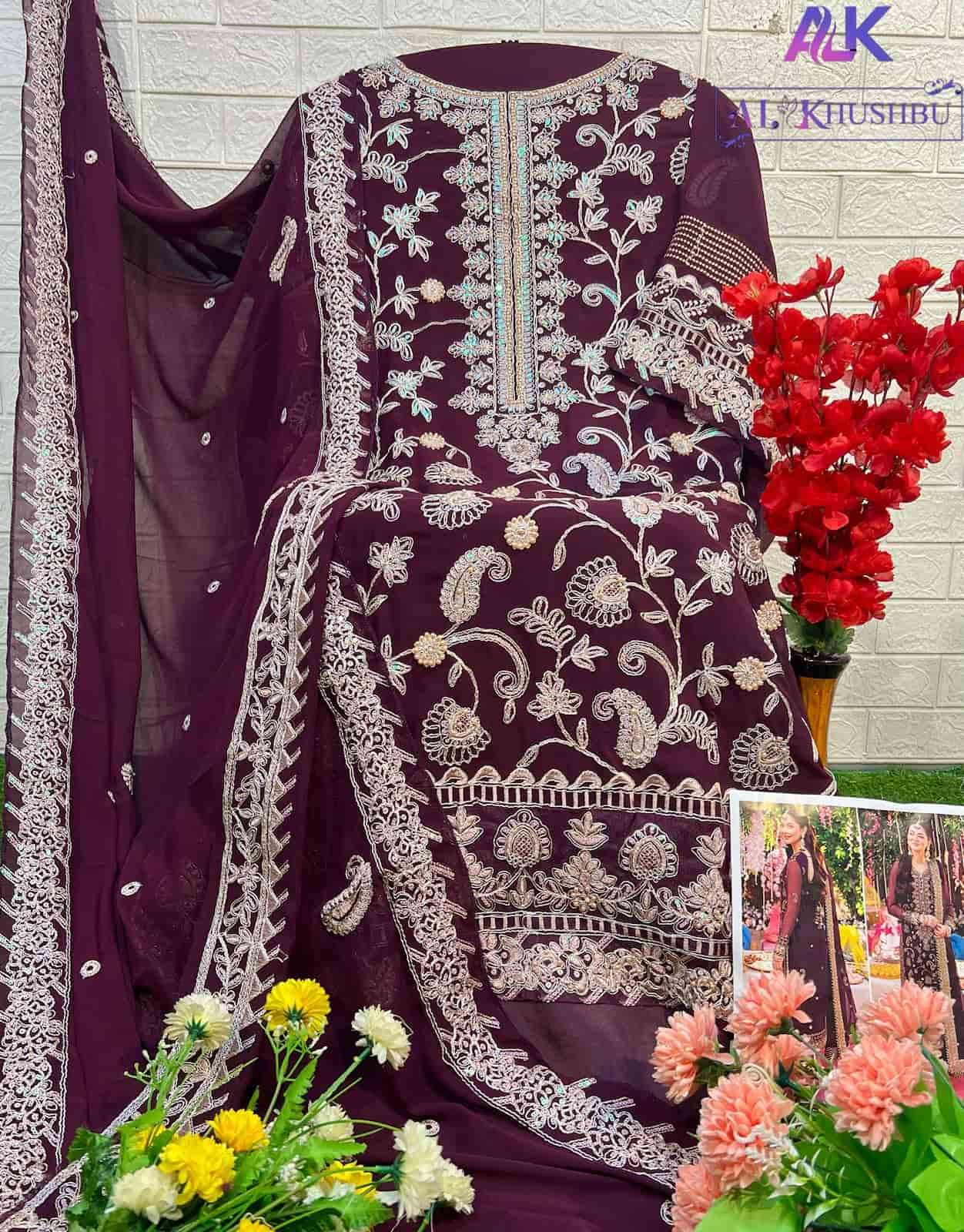 Al Khushbu 6030 Pakistani Designer Embroidered Salwar Suit Exporter view 3