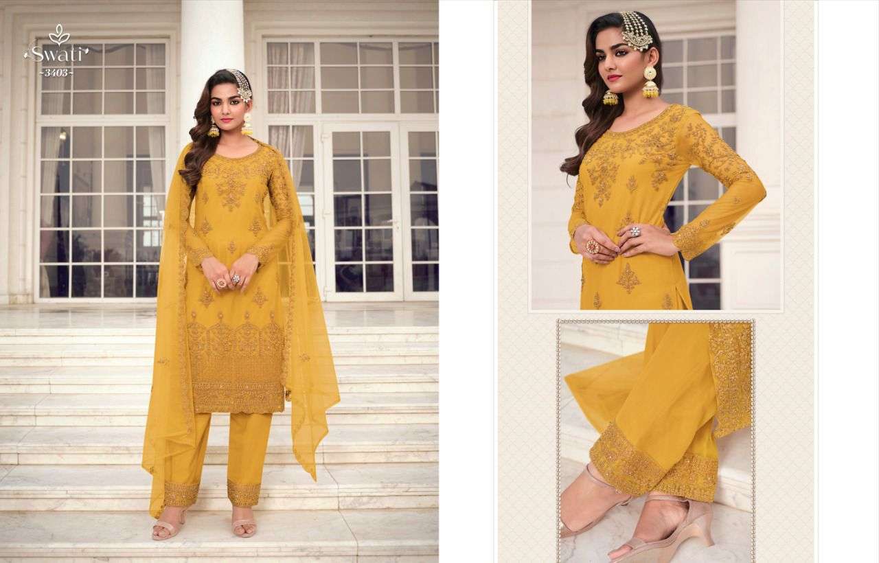 Swagat Swati 3401 to 3407 Designer party Wear Salwar kameez Collection view 4