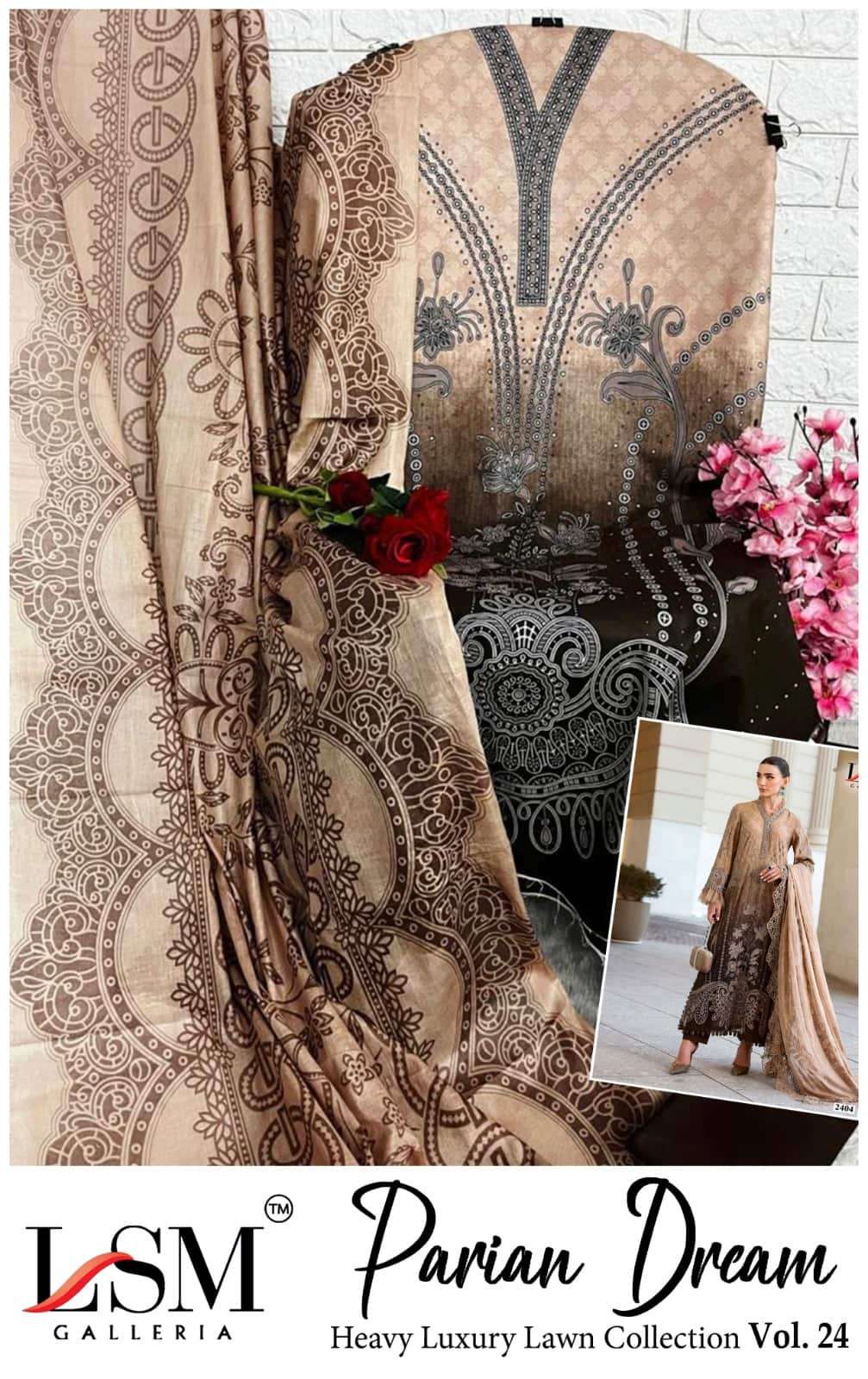 Lsm Parian Dream Vol 24 Printed Pure Lawn Dress Material view 14