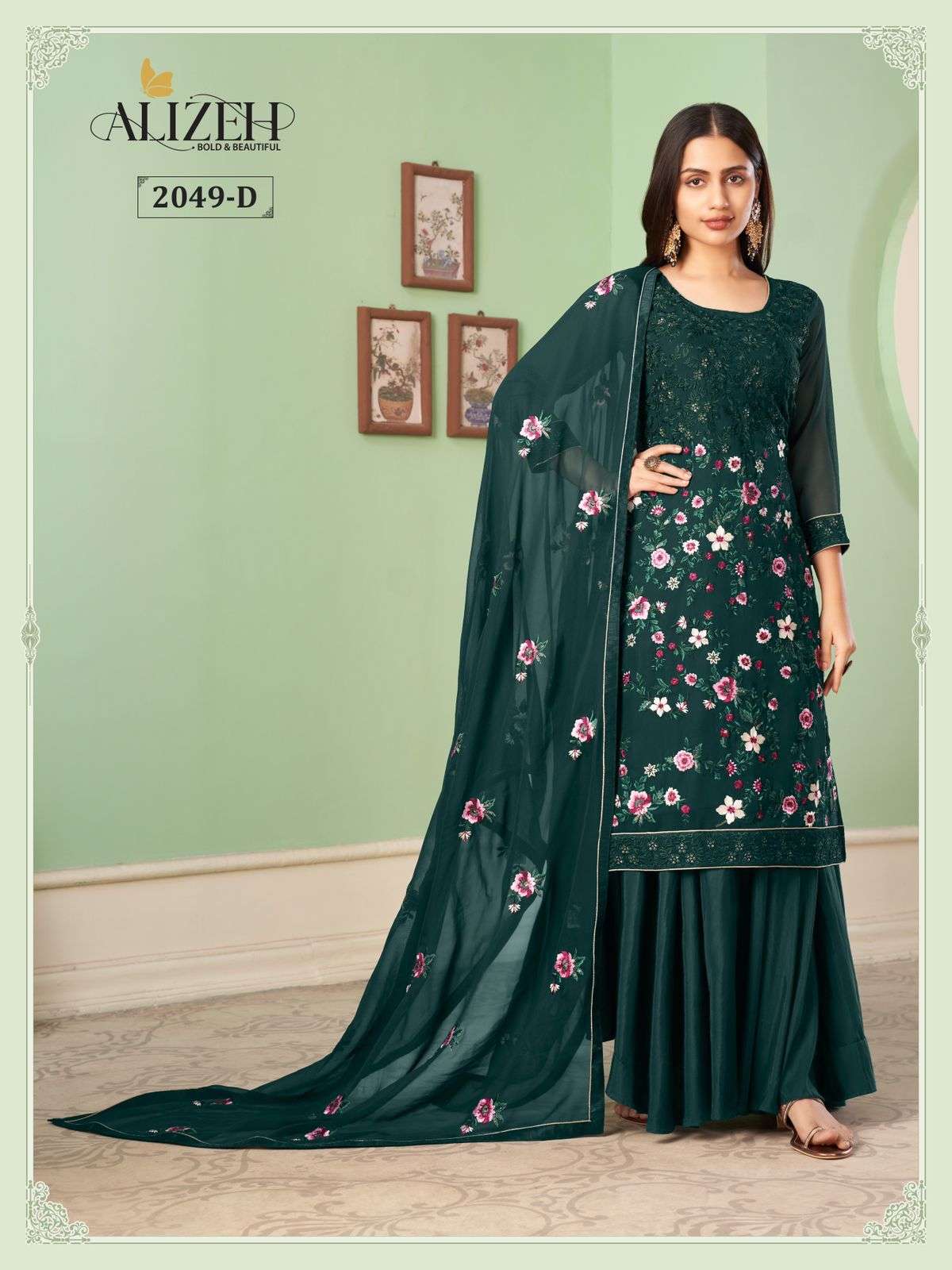 Alizeh Zaida Vol 10 Party Wear Sharara Salwar Kameez New Collection view 17
