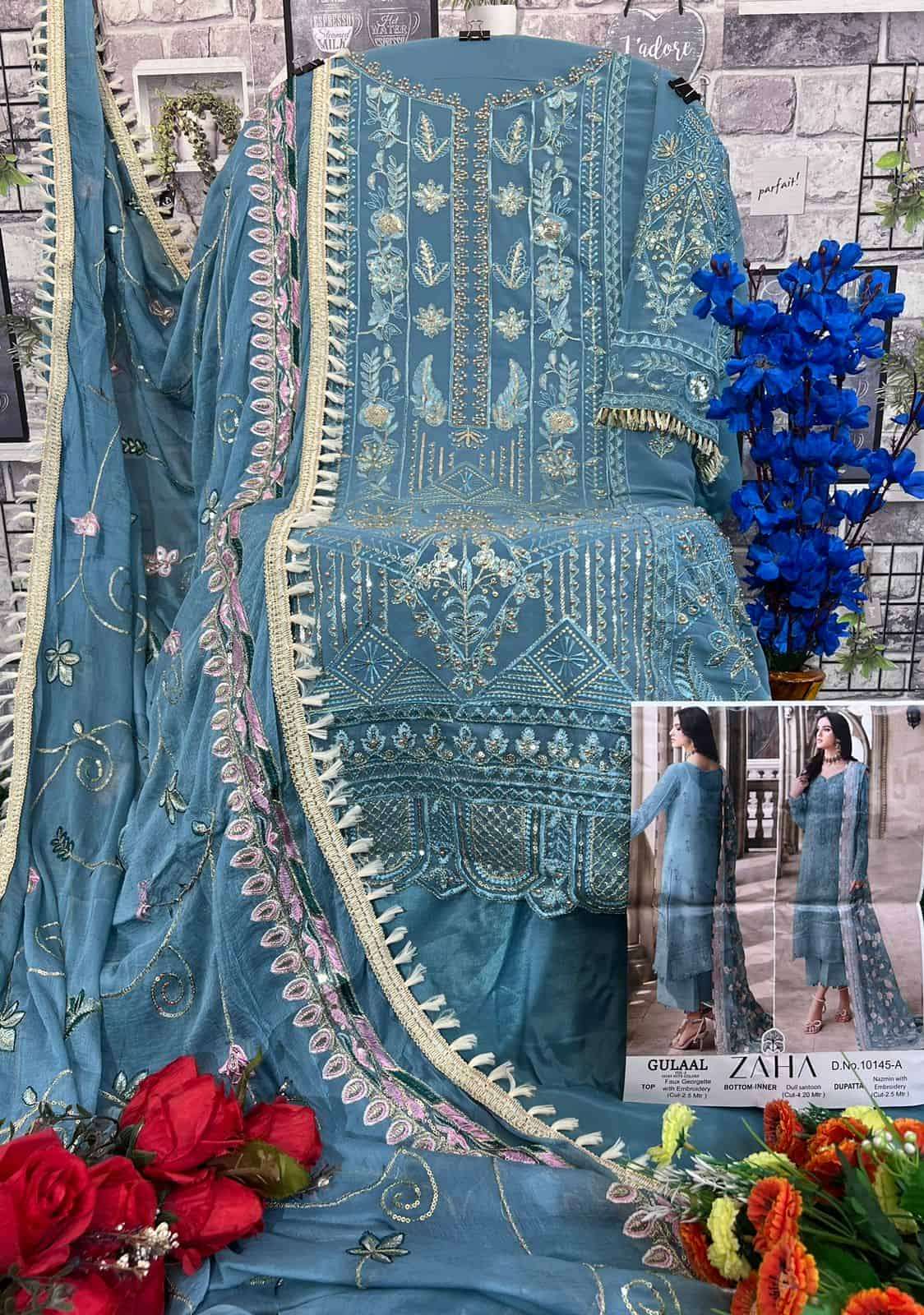 Zaha Gulaal Vol 1 10145 Colors Pakistani Festive Wear Style Designer Suit Exporter view 9