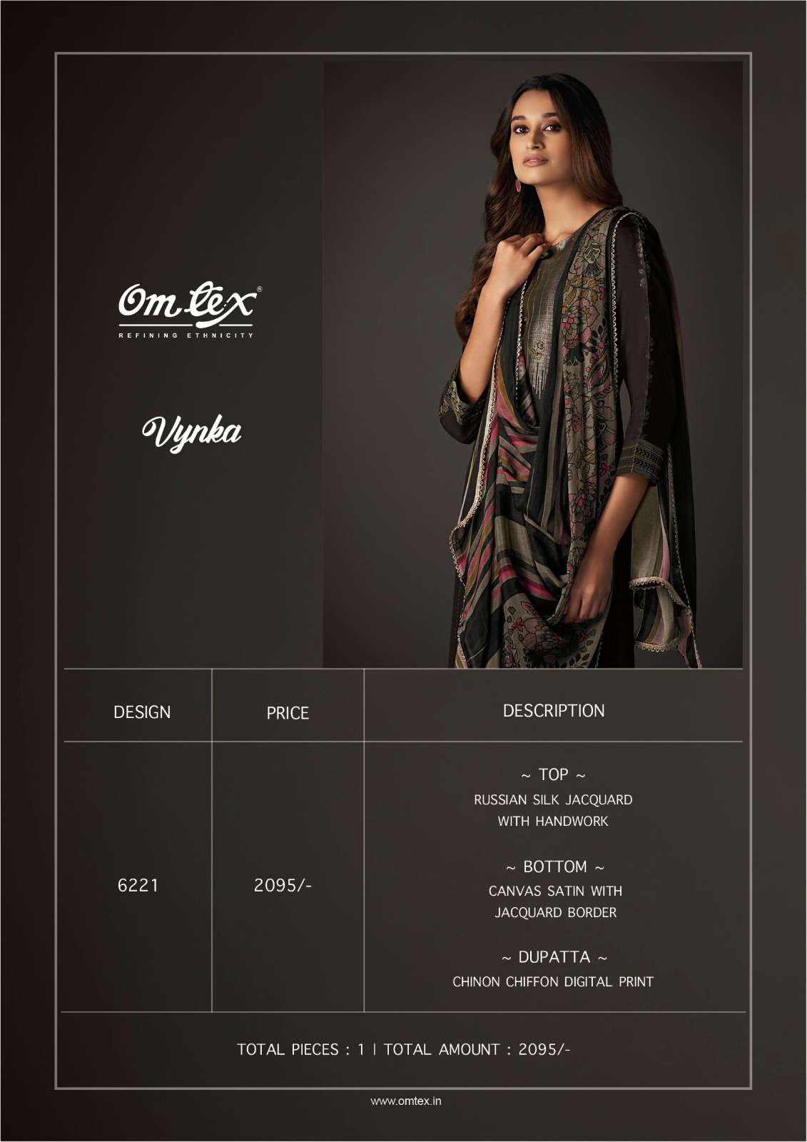 Omtex Vynka Jacquard Russian Silk Latest Style Suit view 3