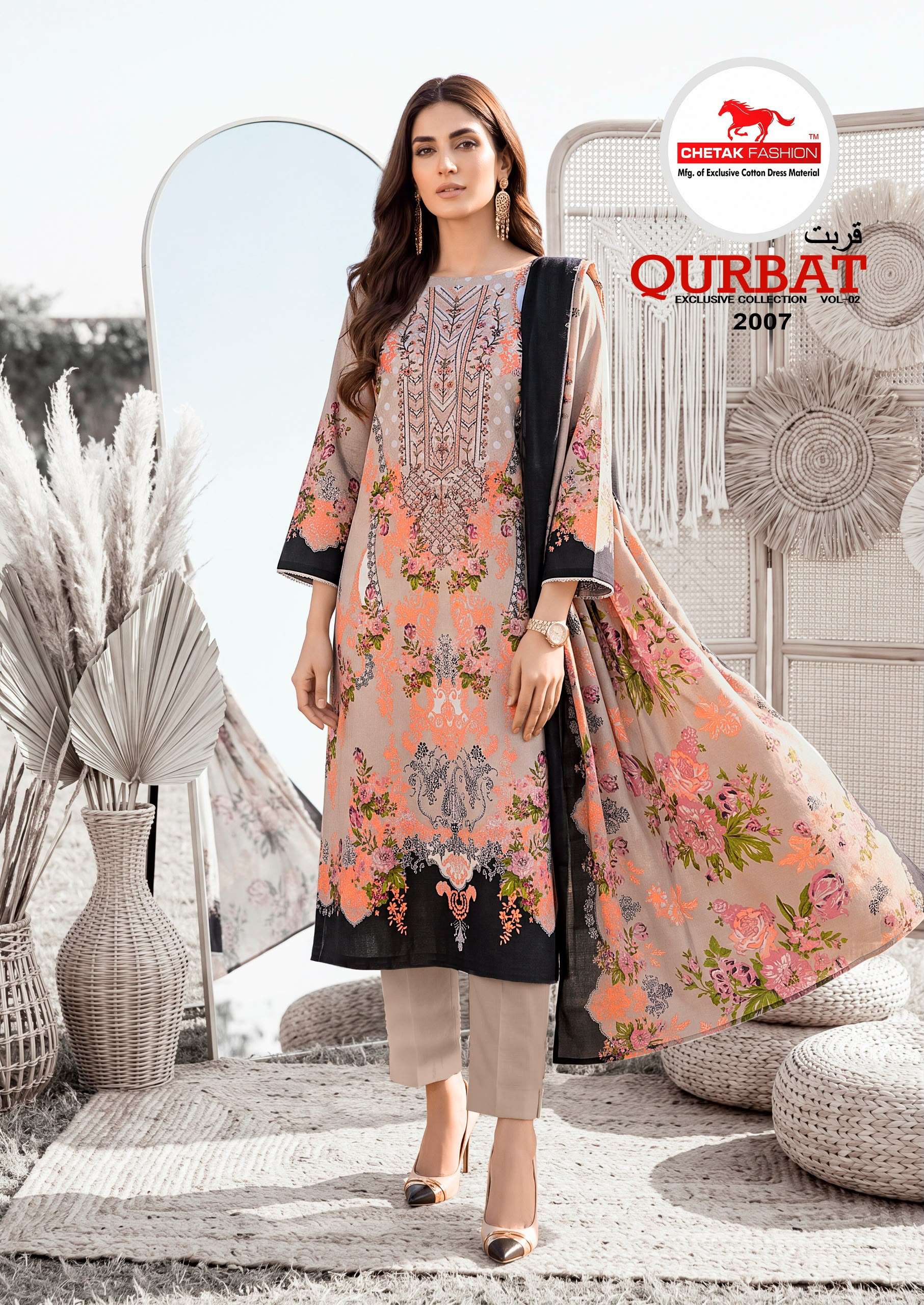 Chetak Fashion Qurbat Vol 2 Fancy Cotton Dress Material Catalog view 2